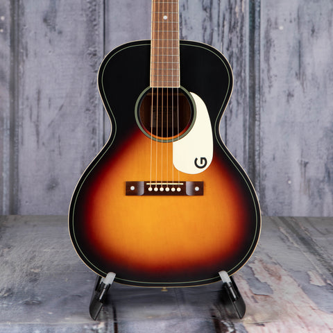 Gretsch Jim Dandy Concert Acoustic Guitar, Rex Burst, front closeup