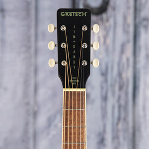 Gretsch Jim Dandy Dreadnought Acoustic Guitar, Deep Cherry Burst, front headstock