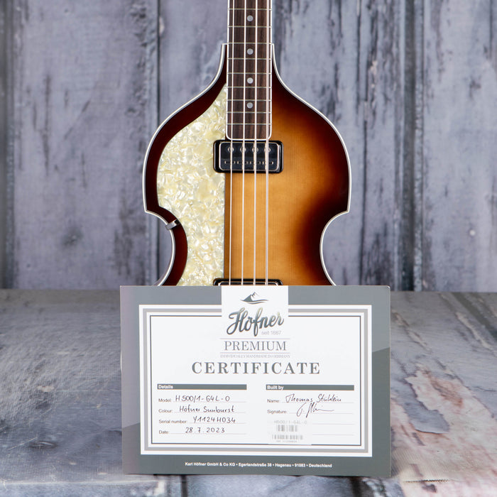 Höfner H500/1-64L-0 1964 Reissue Left-Handed Violin Bass, Sunburst