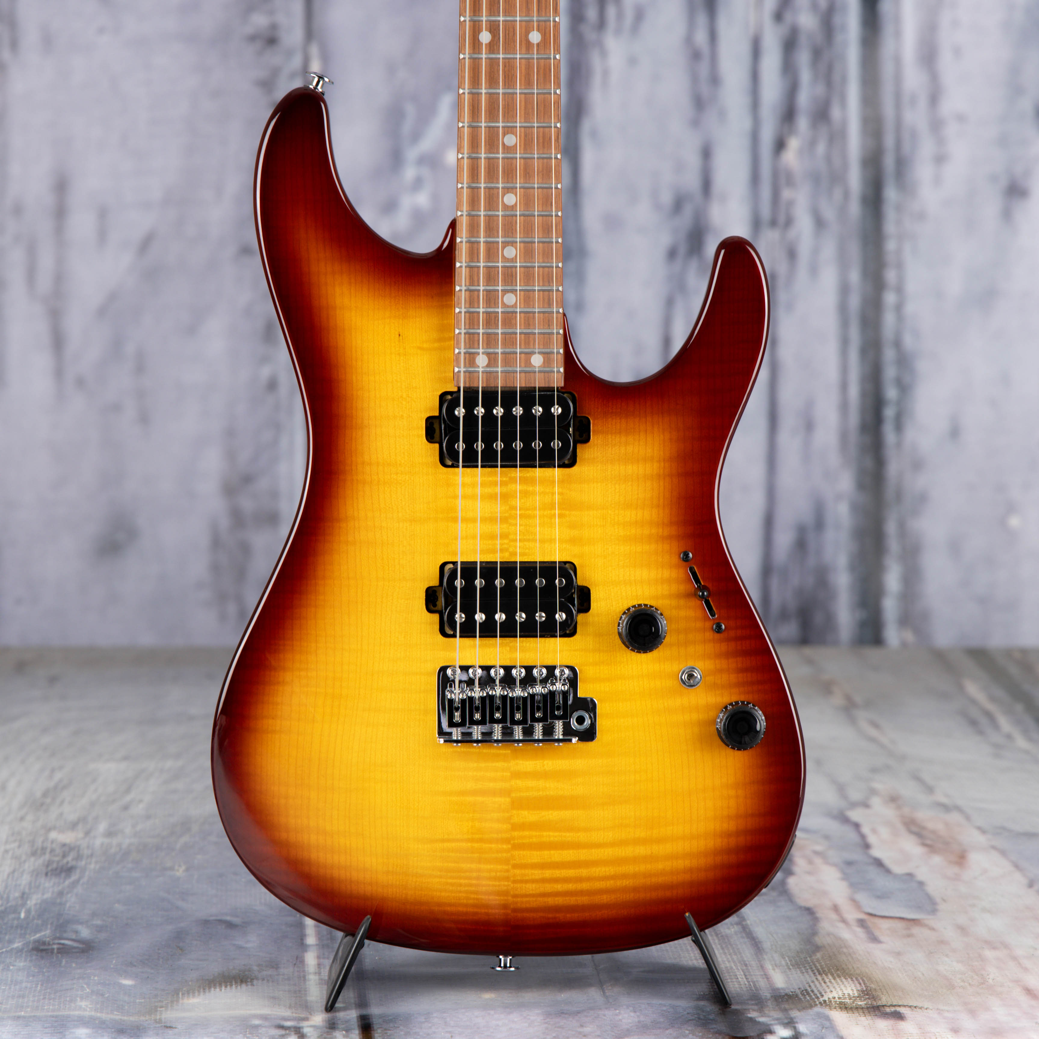 Ibanez AZ24S1F Electric Guitar, Violin Sunburst, front closeup
