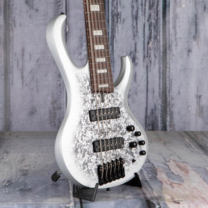 Ibanez BTB25TH6 25th Anniversary BTB Standard 6-String Electric Bass Guitar, Silver Blizzard Matte, angle