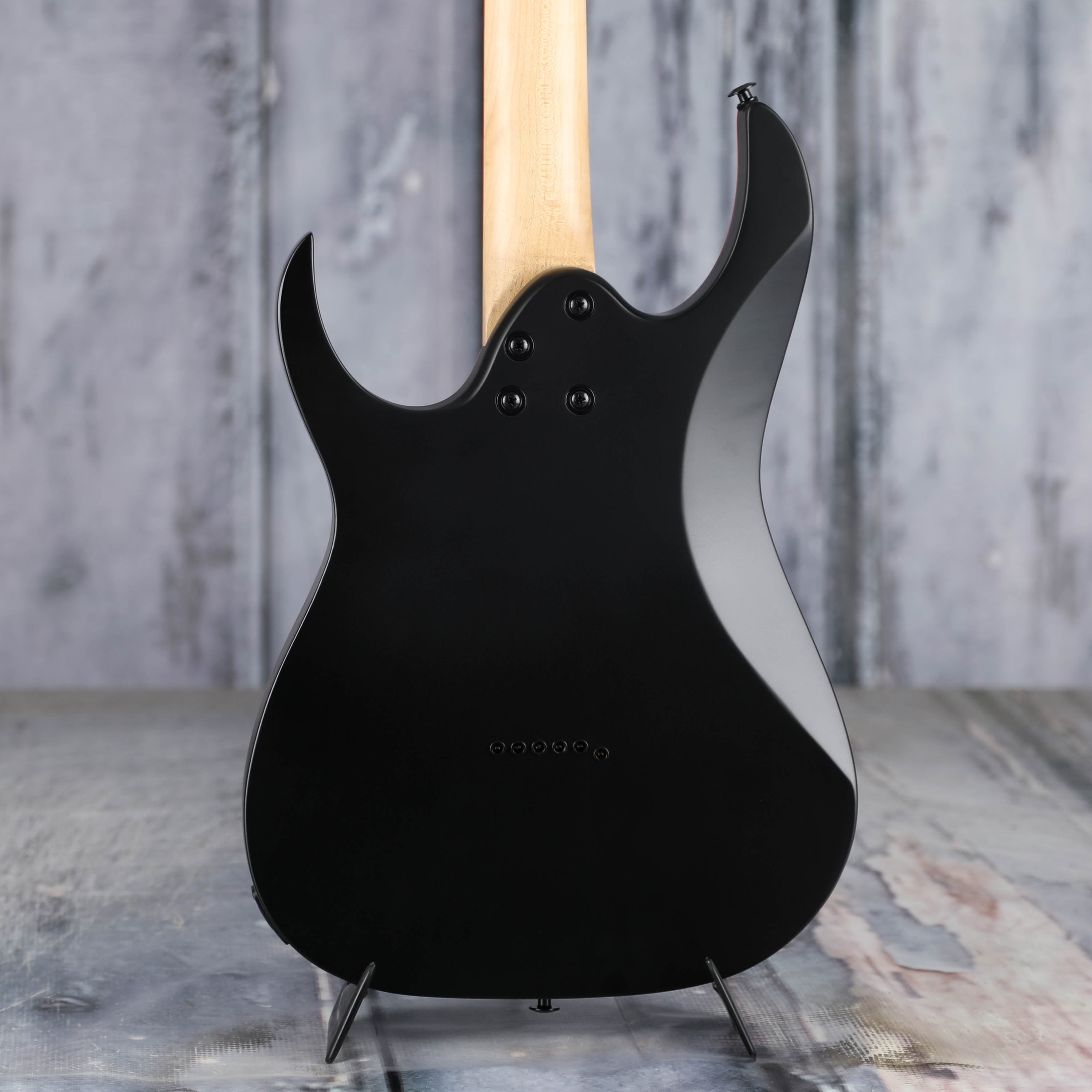 Ibanez GRG131DX Electric Guitar, Black Flat, back closeup