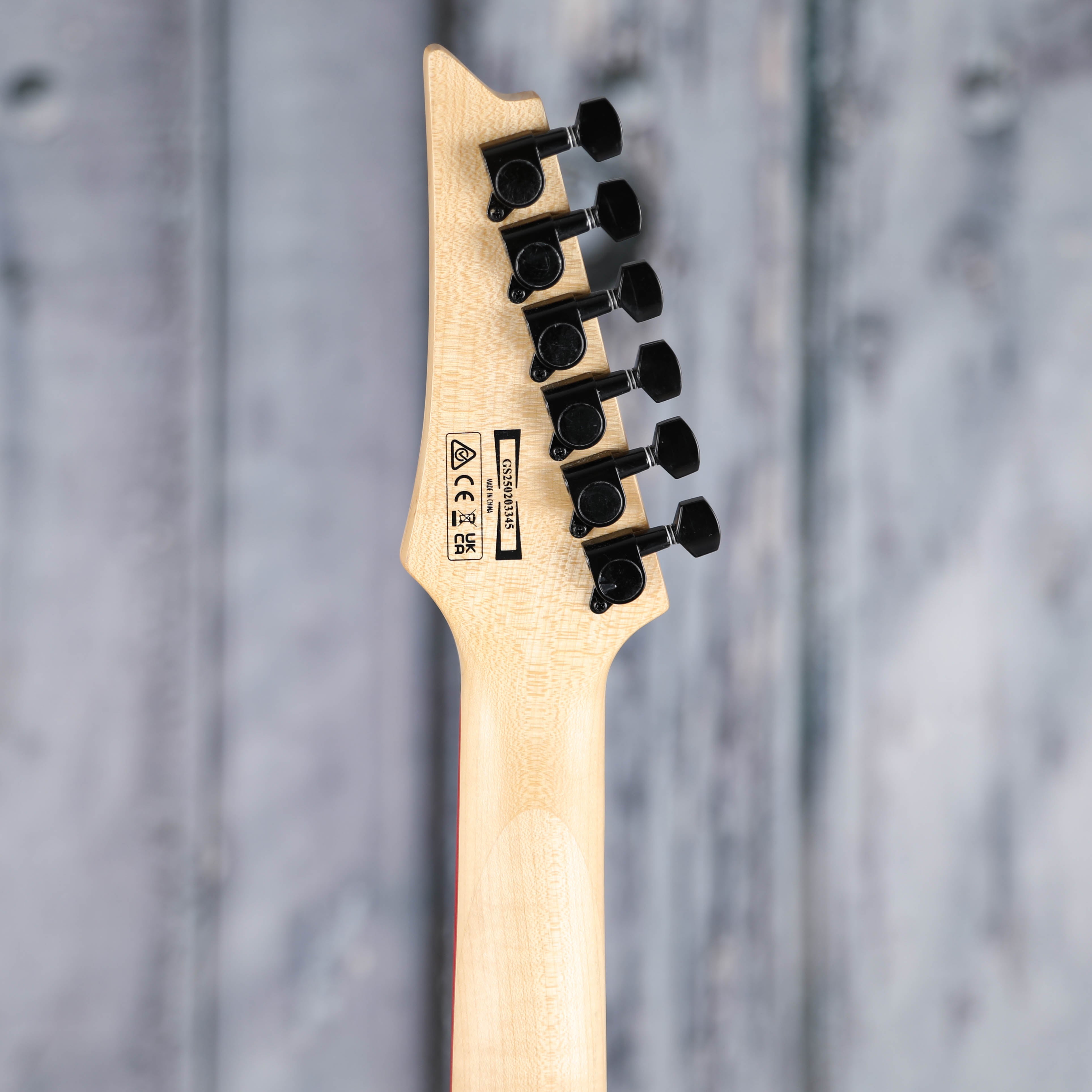 Ibanez GRG131DX Electric Guitar, Black Flat, back headstock