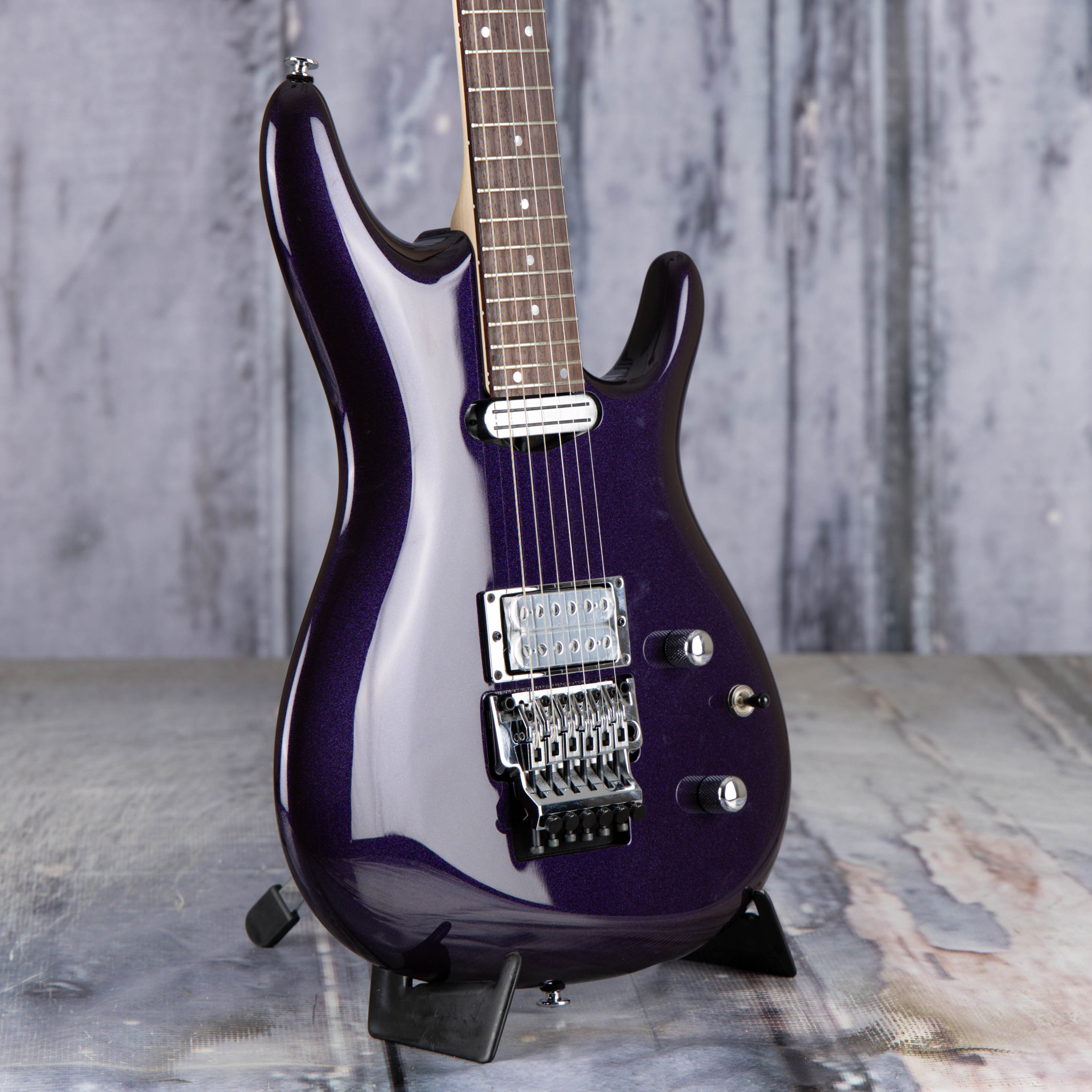 Ibanez Joe Satriani Signature JS2450 Electric Guitar, Muscle Car Purple, angle