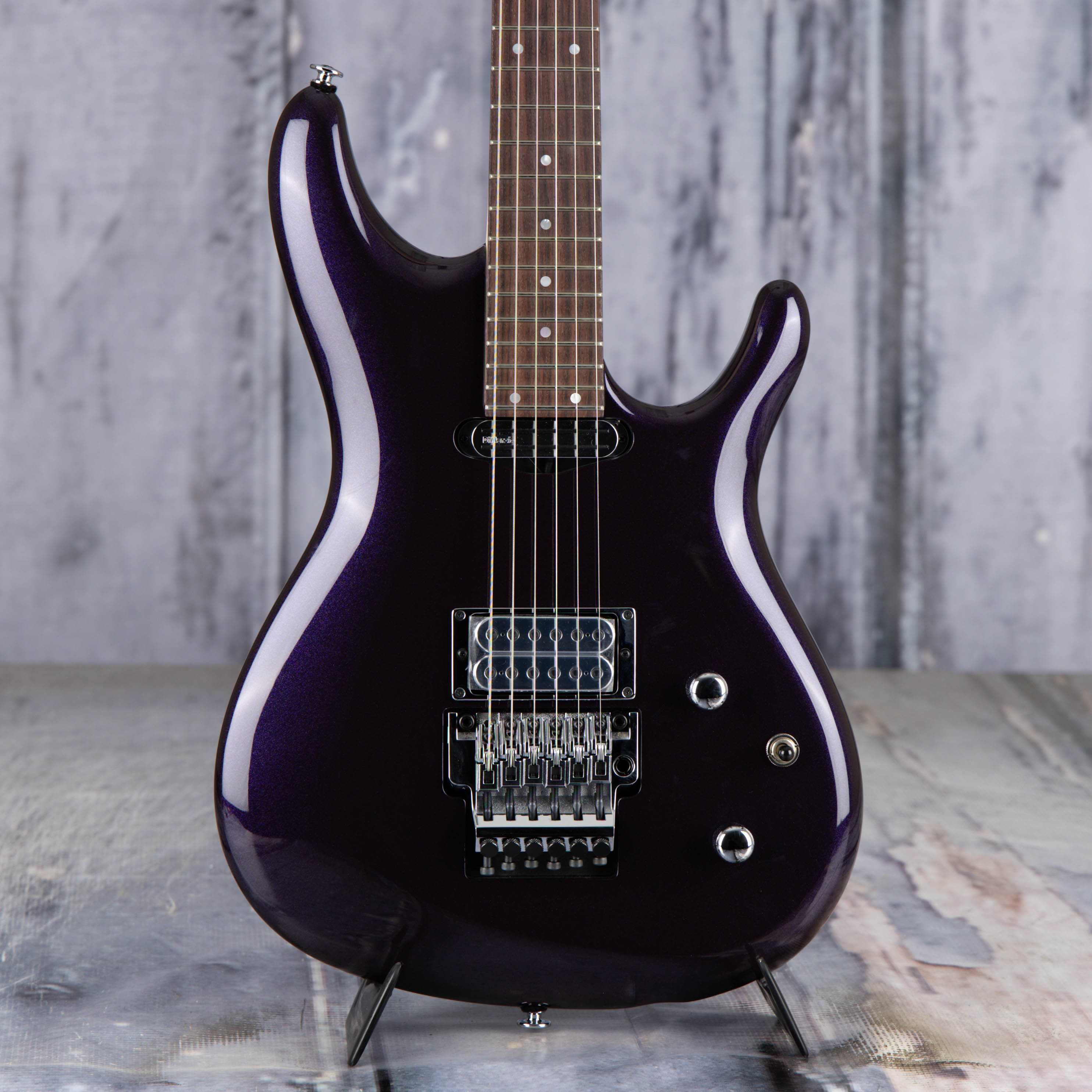Ibanez Joe Satriani Signature JS2450 Electric Guitar, Muscle Car Purple, front closeup