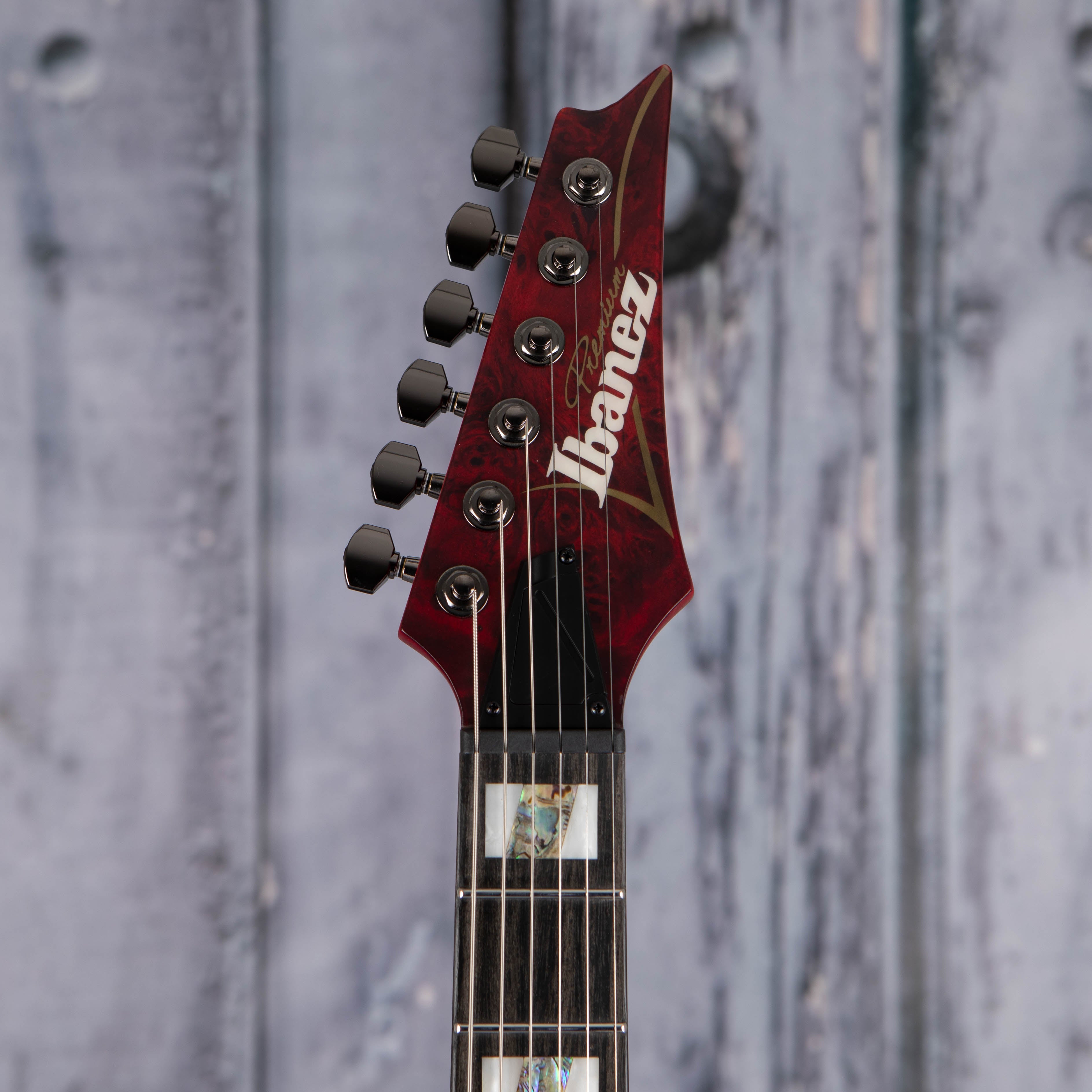 Ibanez Premium RGT1221PB Electric Guitar, Stained Wine Red Low Gloss, front headstock