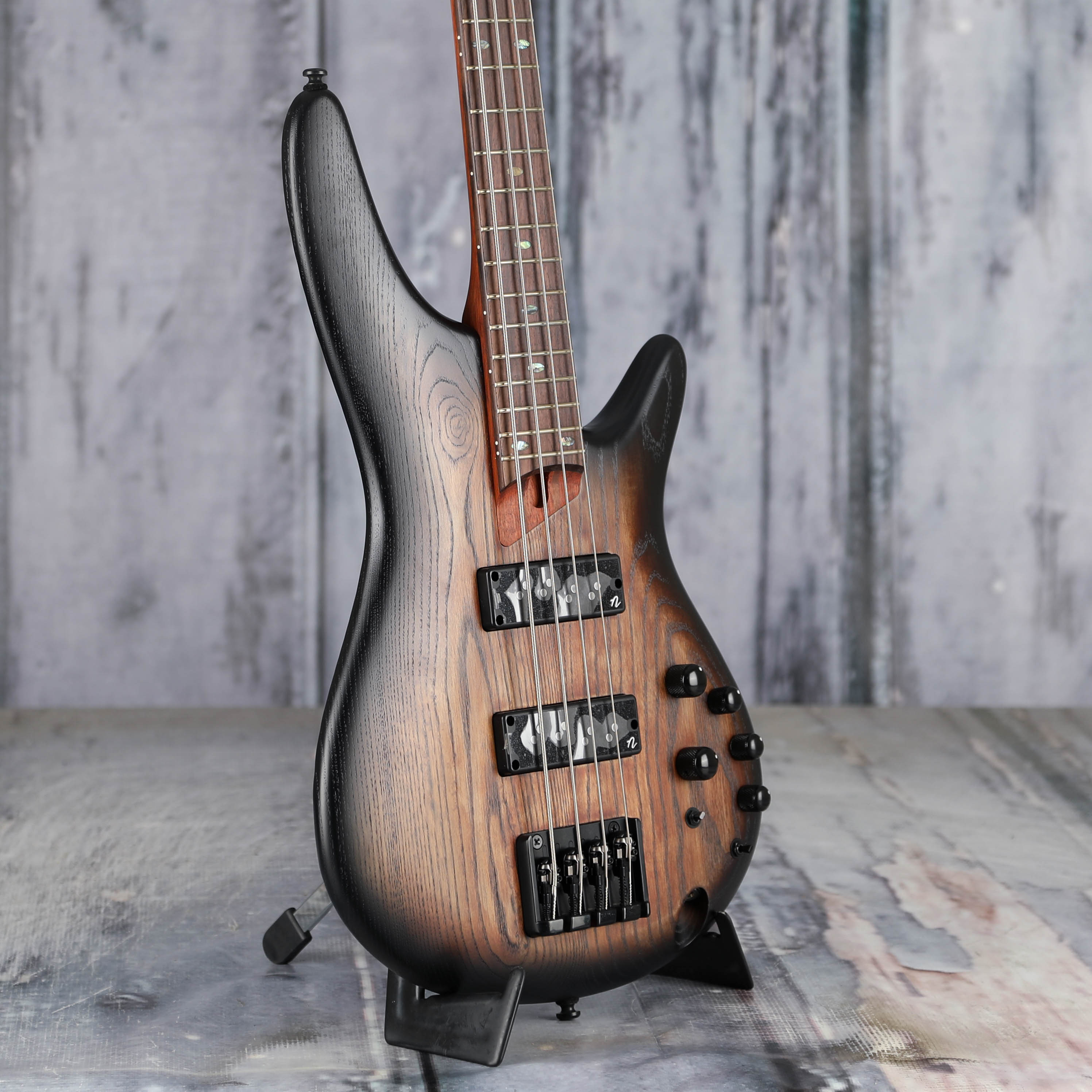 Ibanez SR600E Electric Bass Guitar, Antique Brown Stained Burst, angle