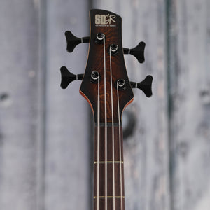 Ibanez SR600E Electric Bass Guitar, Antique Brown Stained Burst, front headstock