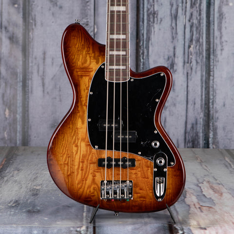 Ibanez Talman TMB400TA Electric Bass Guitar, Iced Americano Burst, front closeup