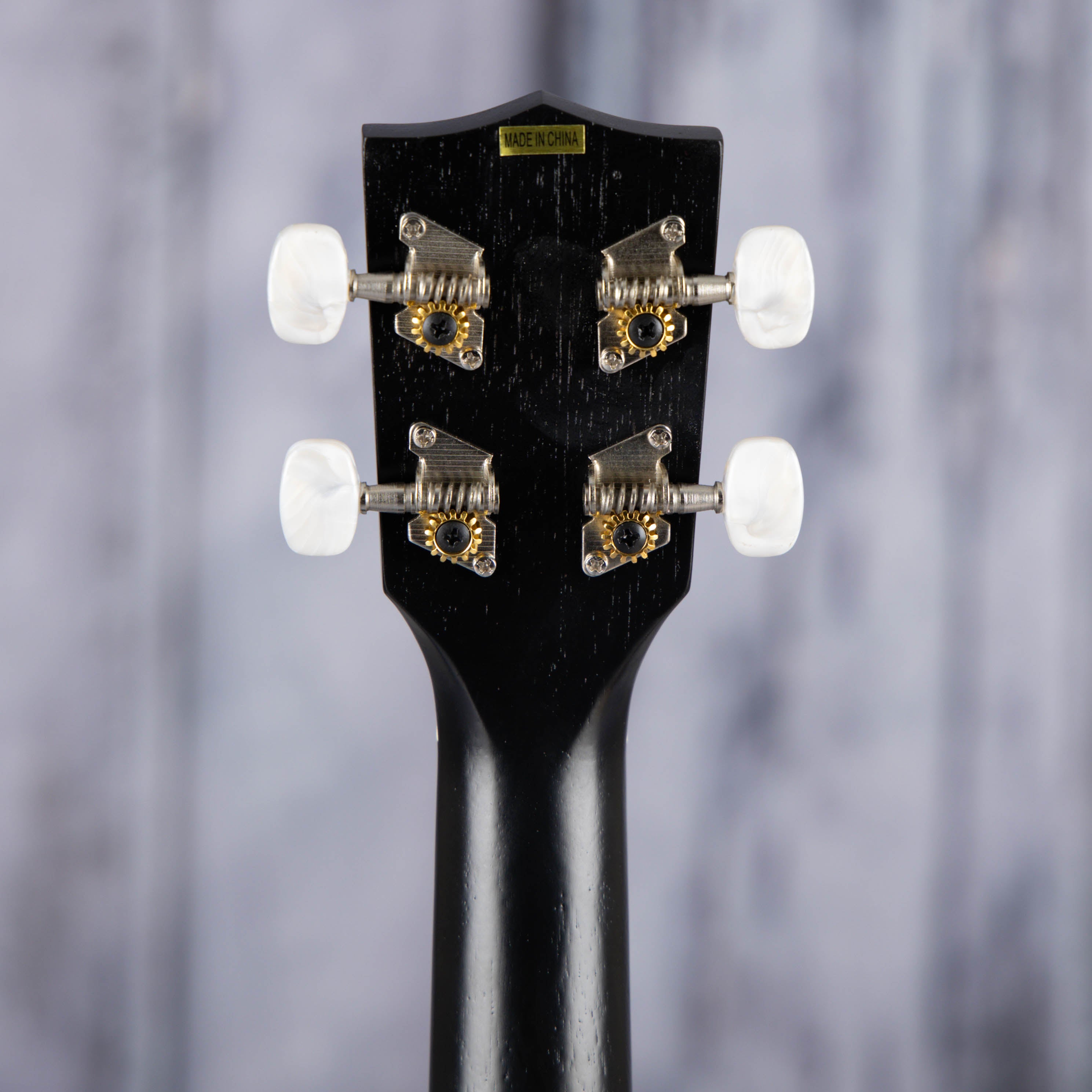 Kala KA-15S Soprano Ukulele, Black Satin, back headstock
