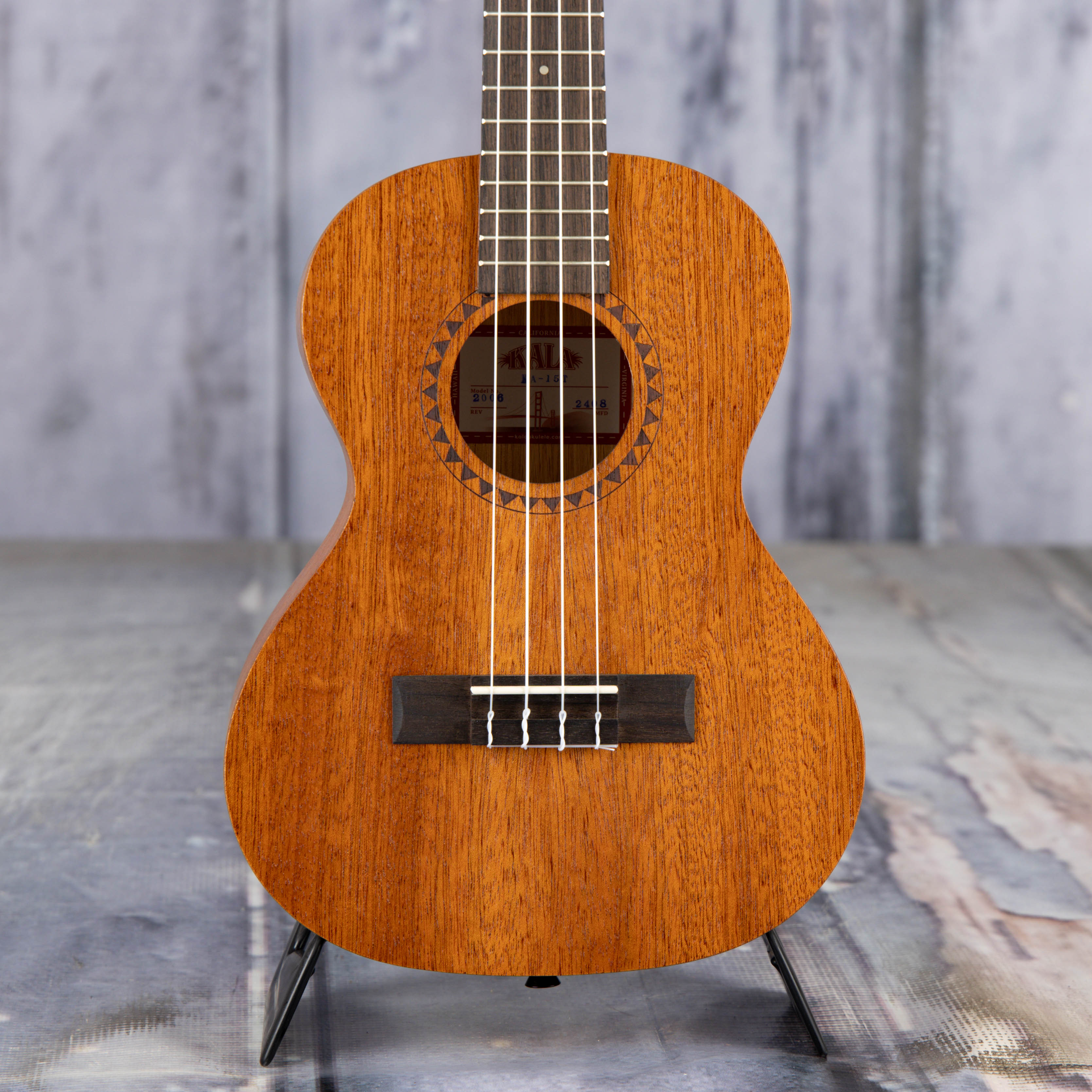 Kala KA-15T Tenor Ukulele, Satin Mahogany, front closeup
