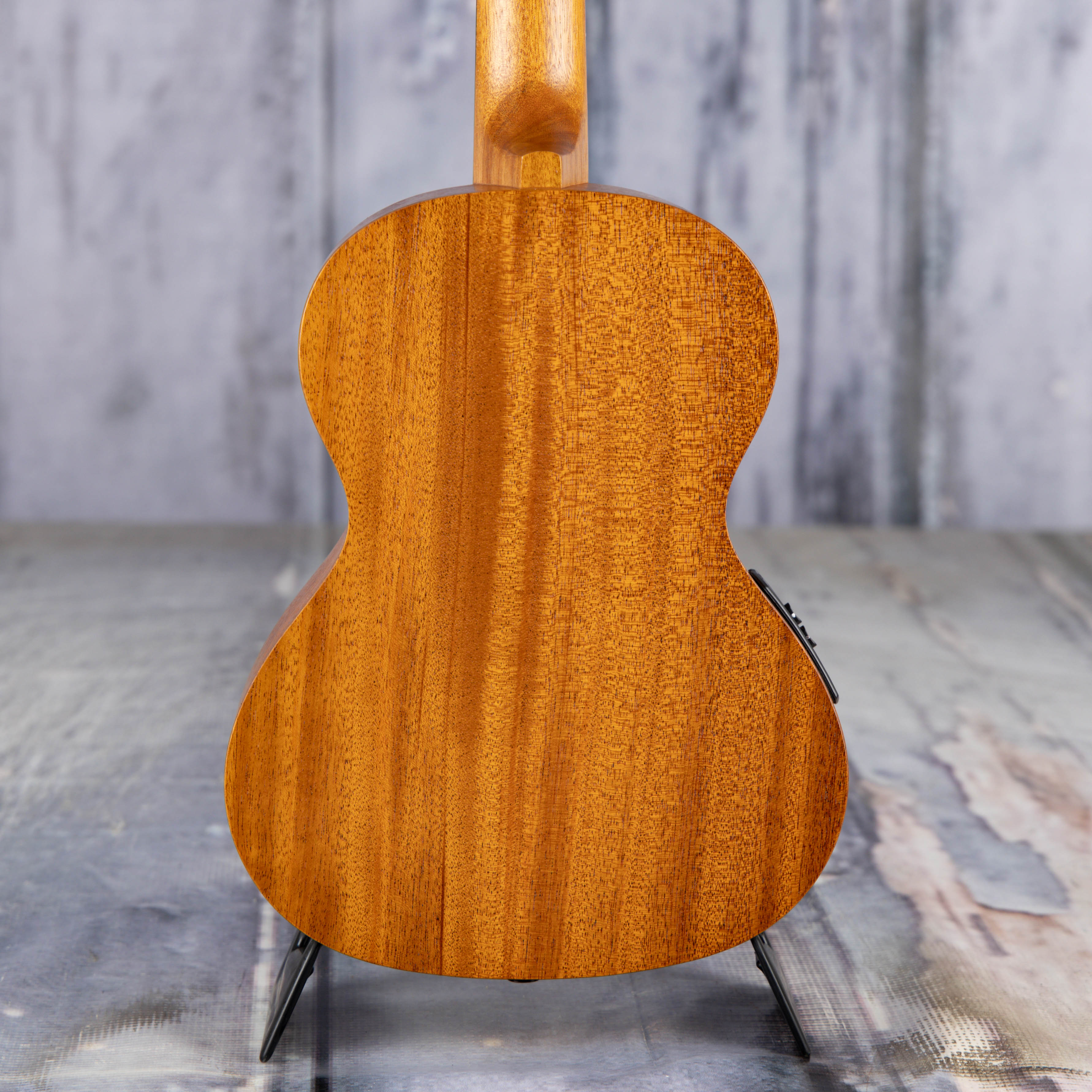 Kala MK-TE Makala Tenor Acoustic/Electric Ukulele, Natural, back closeup