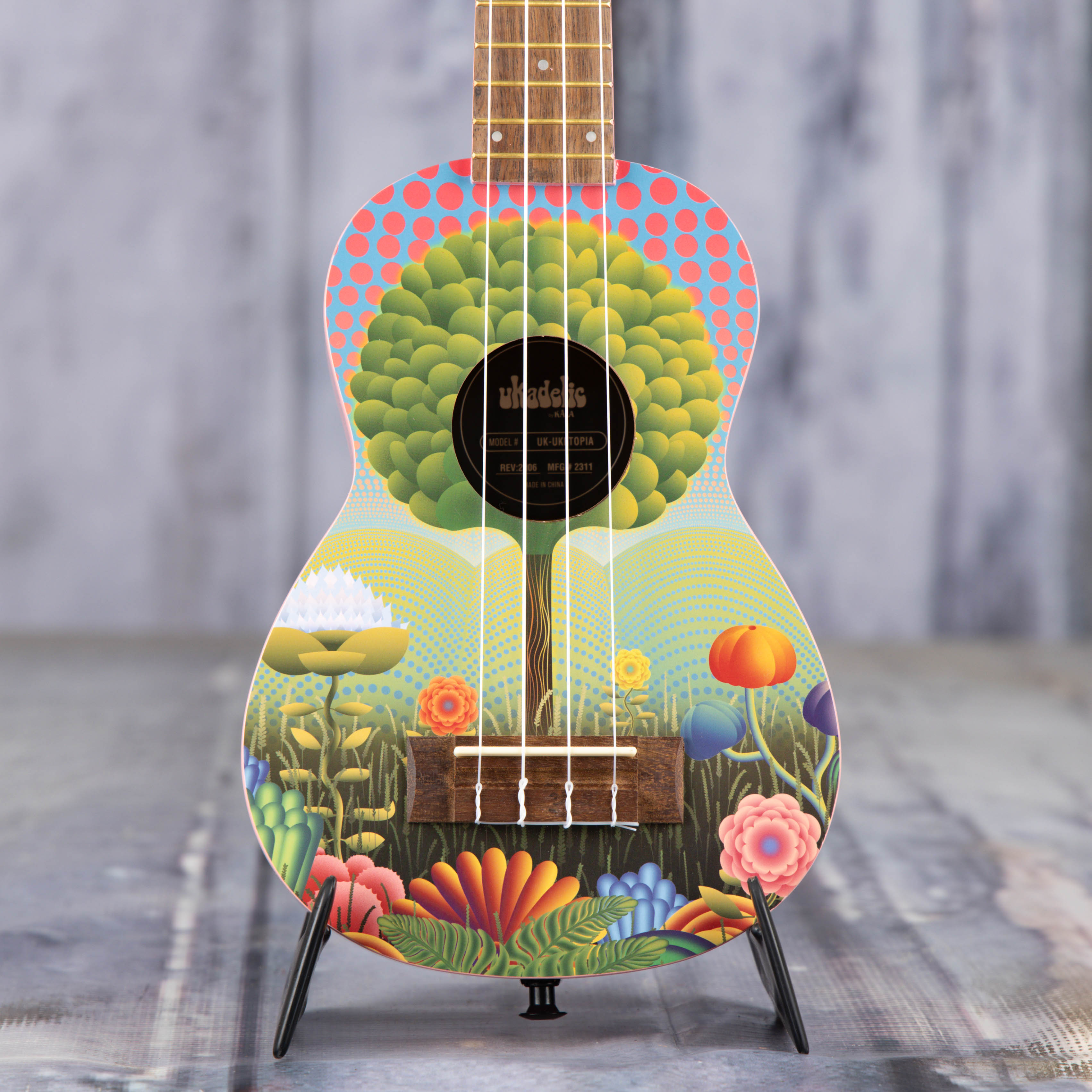 Kala UK-UKETOPIA Soprano Ukulele, Uketopia, front closeup