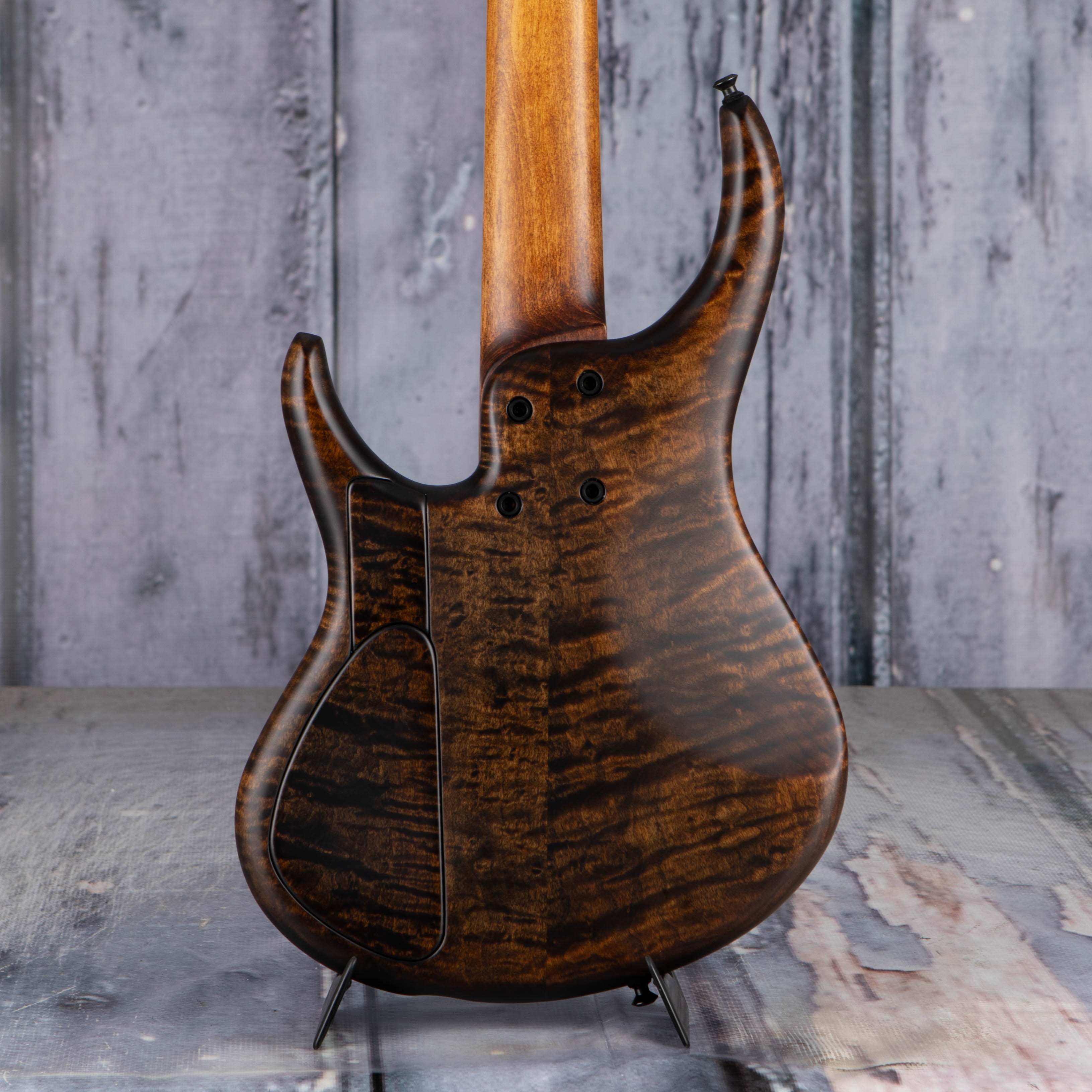 MTD 534-24/17 5-String Electric Bass Guitar, Dark Amber Stain, back closeup