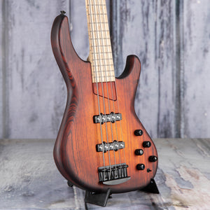 MTD Saratoga 5f 5-String Electric Bass Guitar, Dark Cherry Sunburst, angle