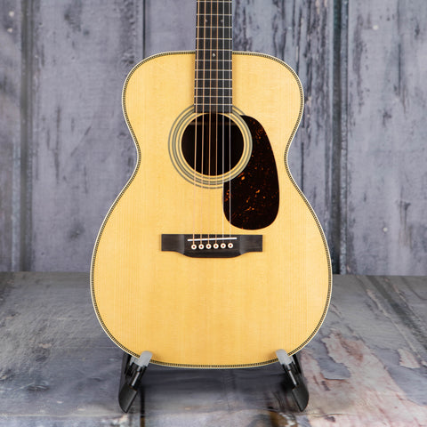 Martin 00-28 Acoustic Guitar, Natural, front closeup