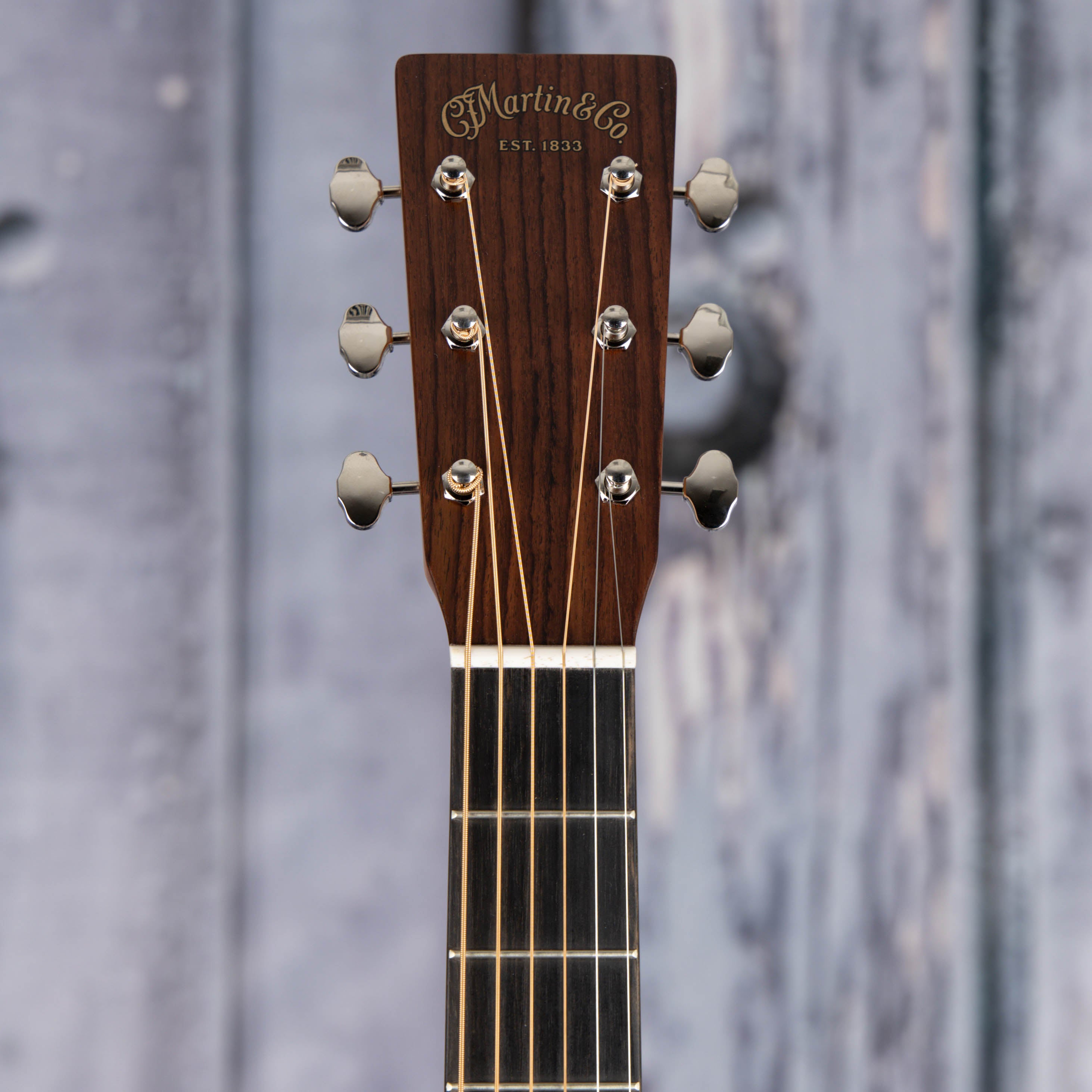 Martin 000-17 Acoustic Guitar, Dark Mahogany, front headstock