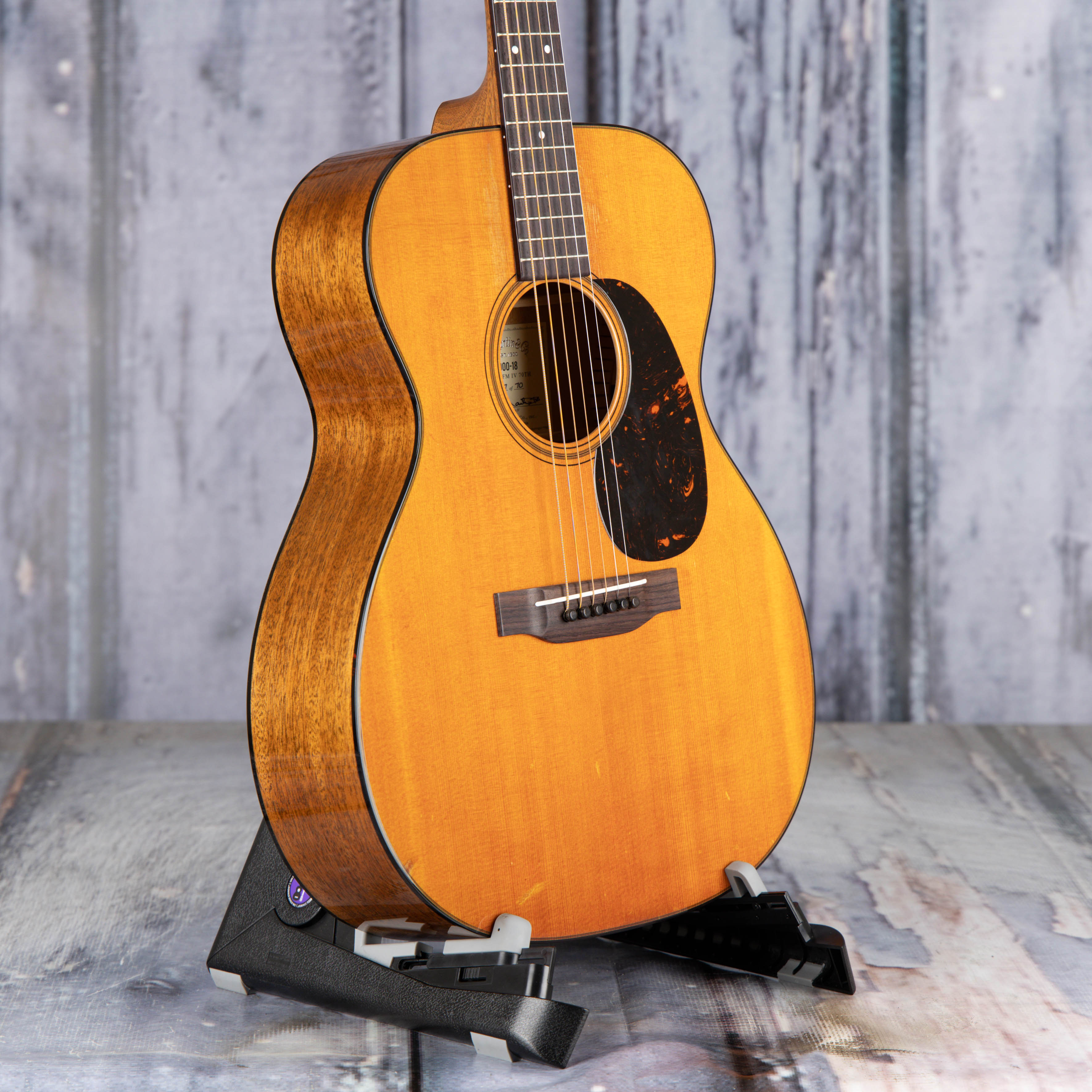 Martin 000-18 1955 CFM IV 70th Acoustic Guitar, Natural, angle