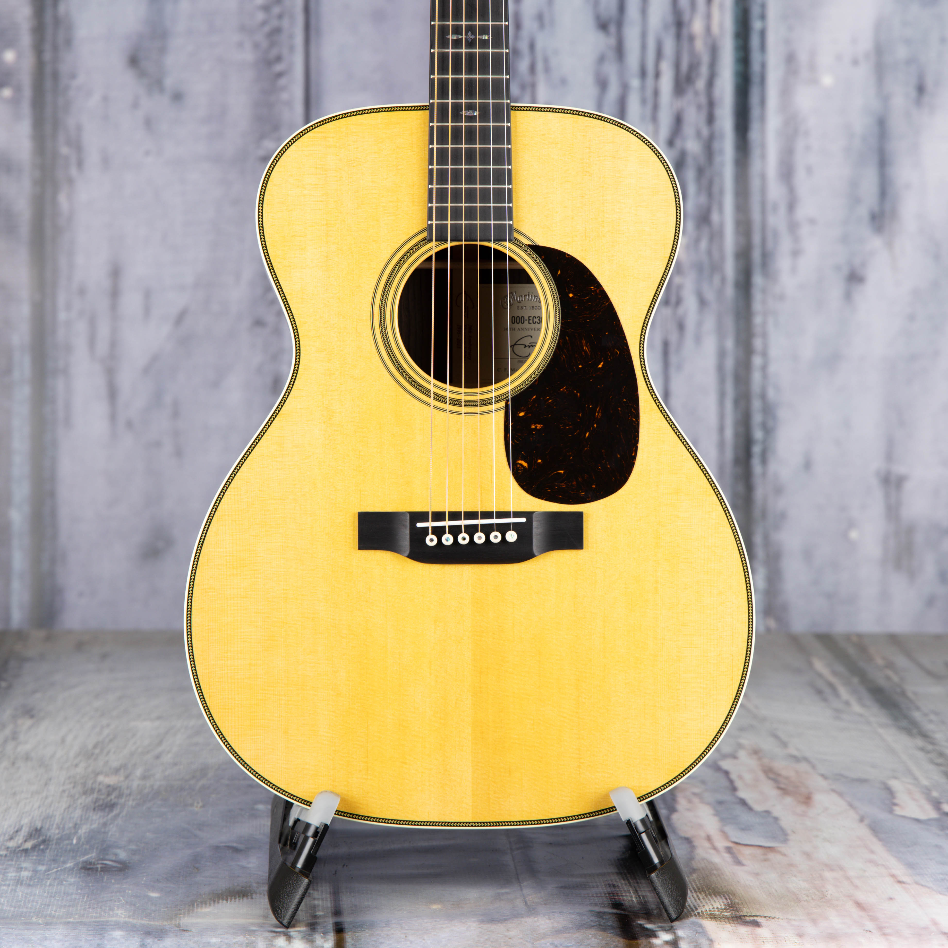Martin 000-EC Eric Clapton 30th Anniversary Acoustic Guitar, Antique Toner, front closeup