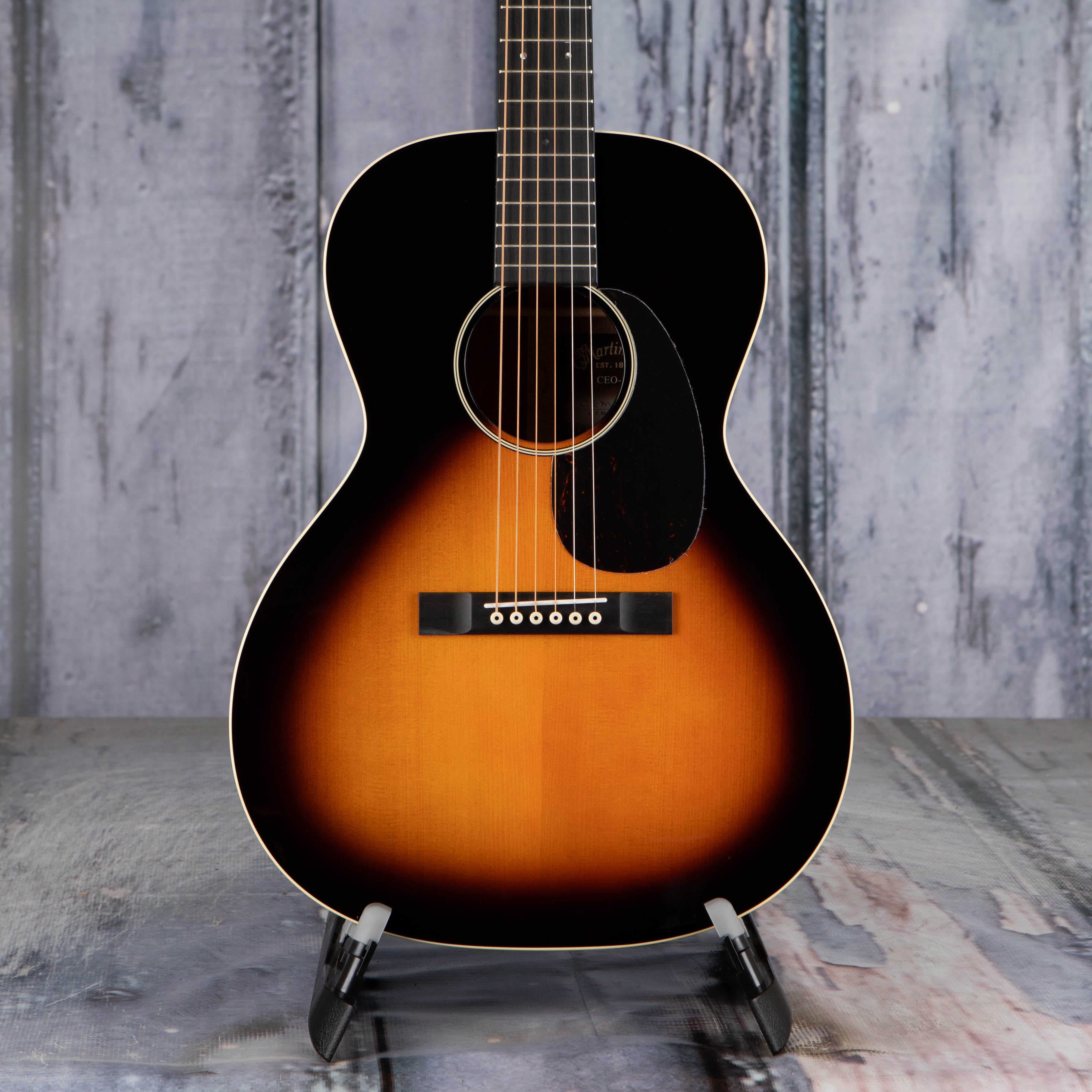 Martin CEO-7 Acoustic Guitar, Autumn Sunset Burst, front closeup