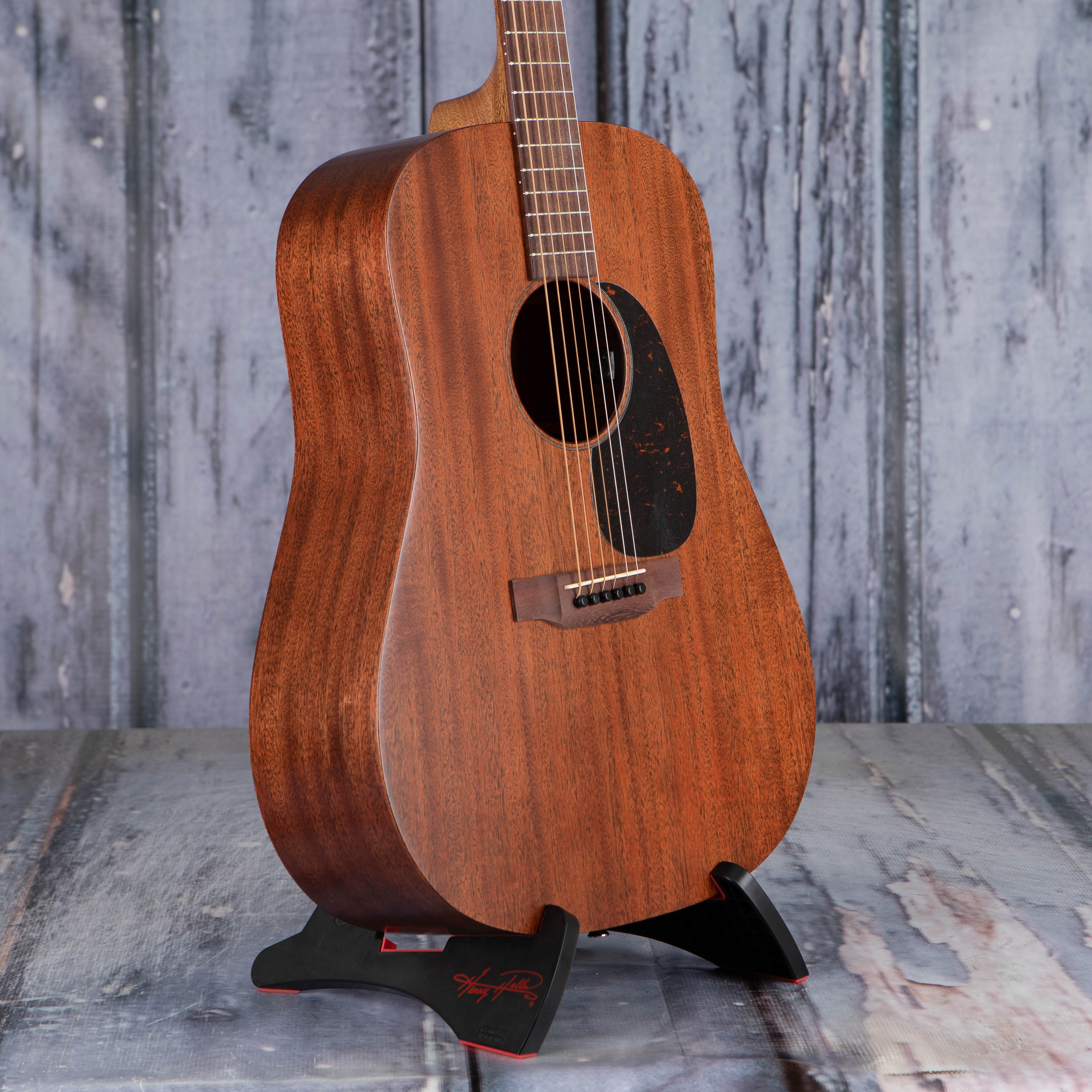 Martin D-15E Acoustic/Electric Guitar, Natural, angle