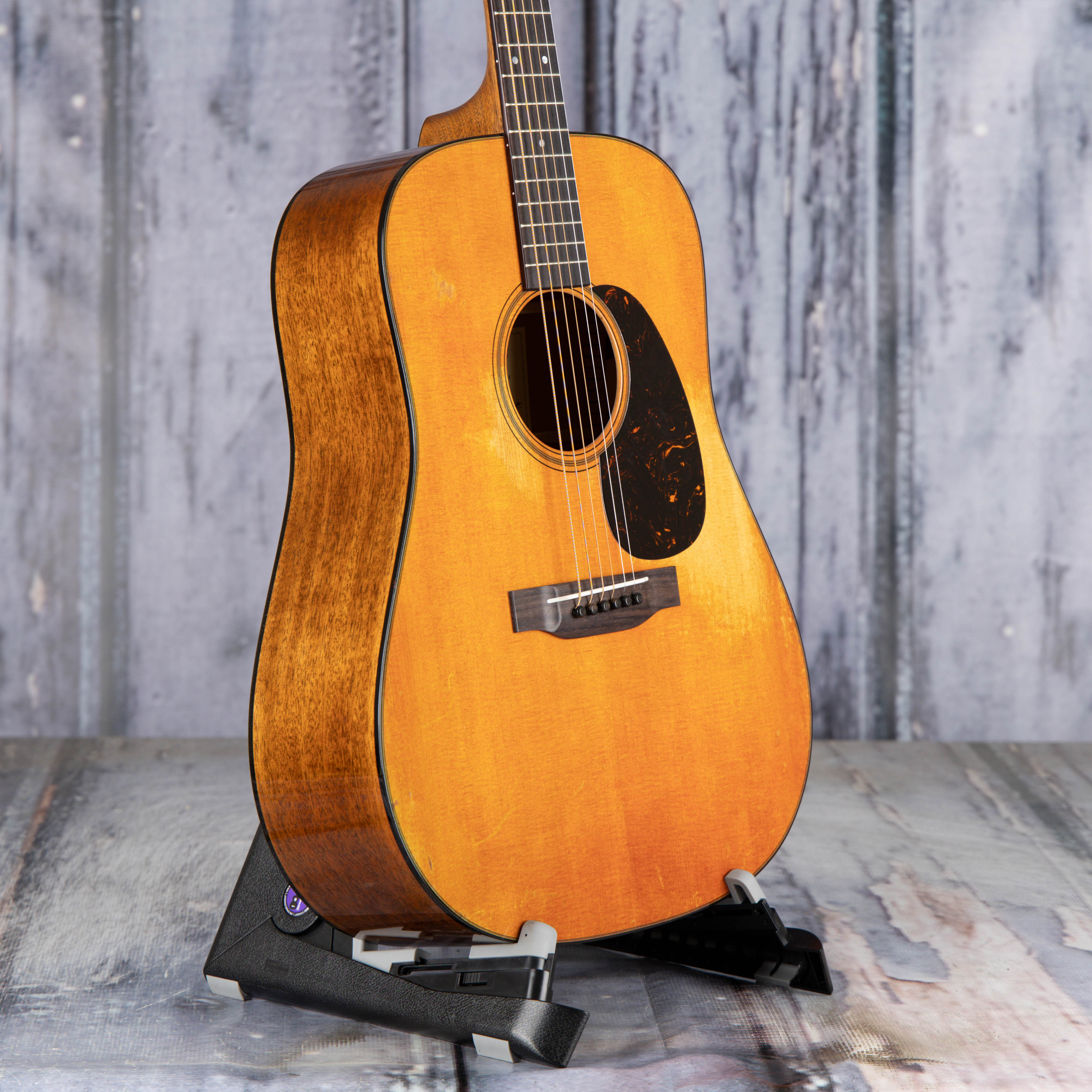 Martin D-18 1955 CFM IV 70th Acoustic Guitar, Natural, angle