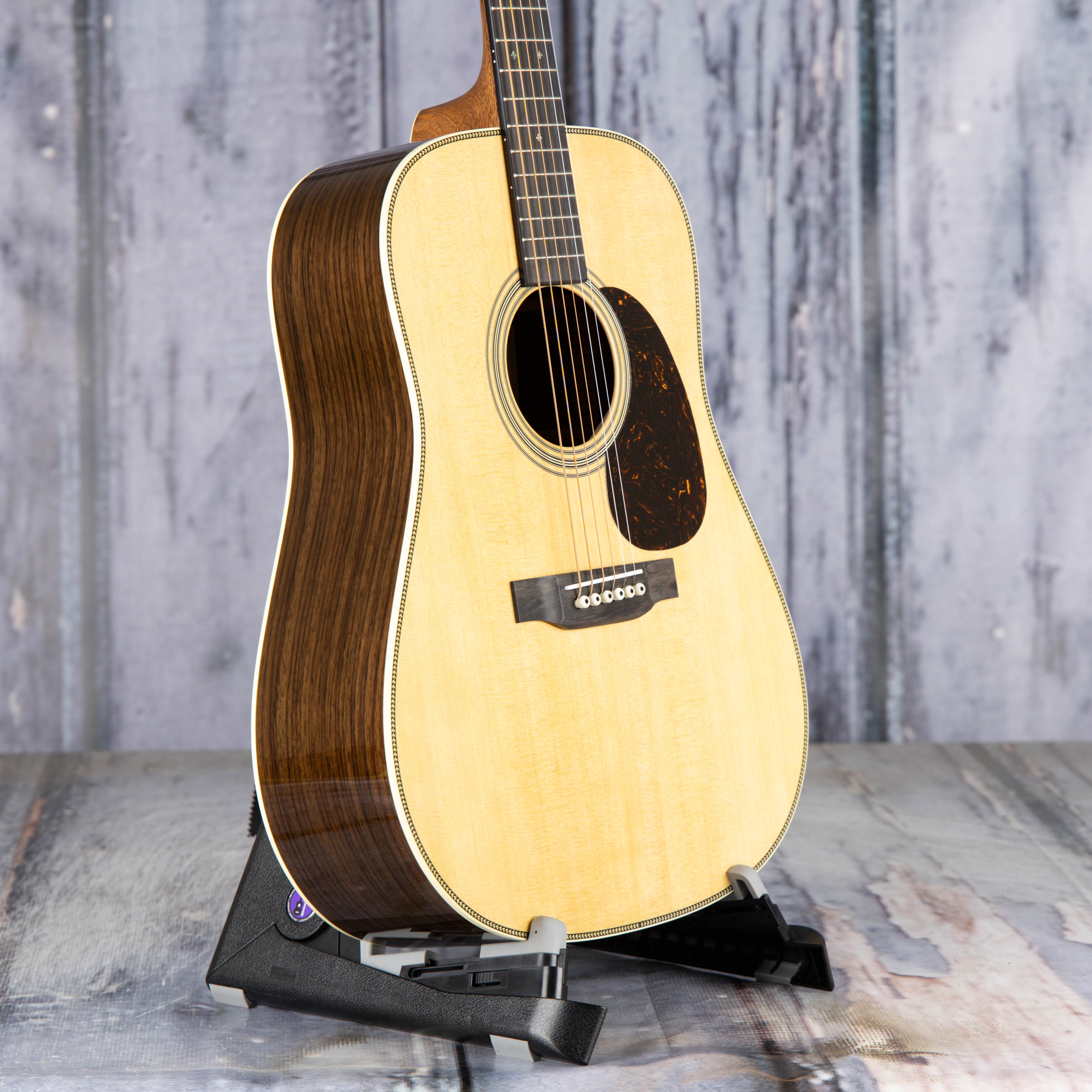 Martin D-28 Billy Strings Signature Acoustic Guitar, Natural, angle