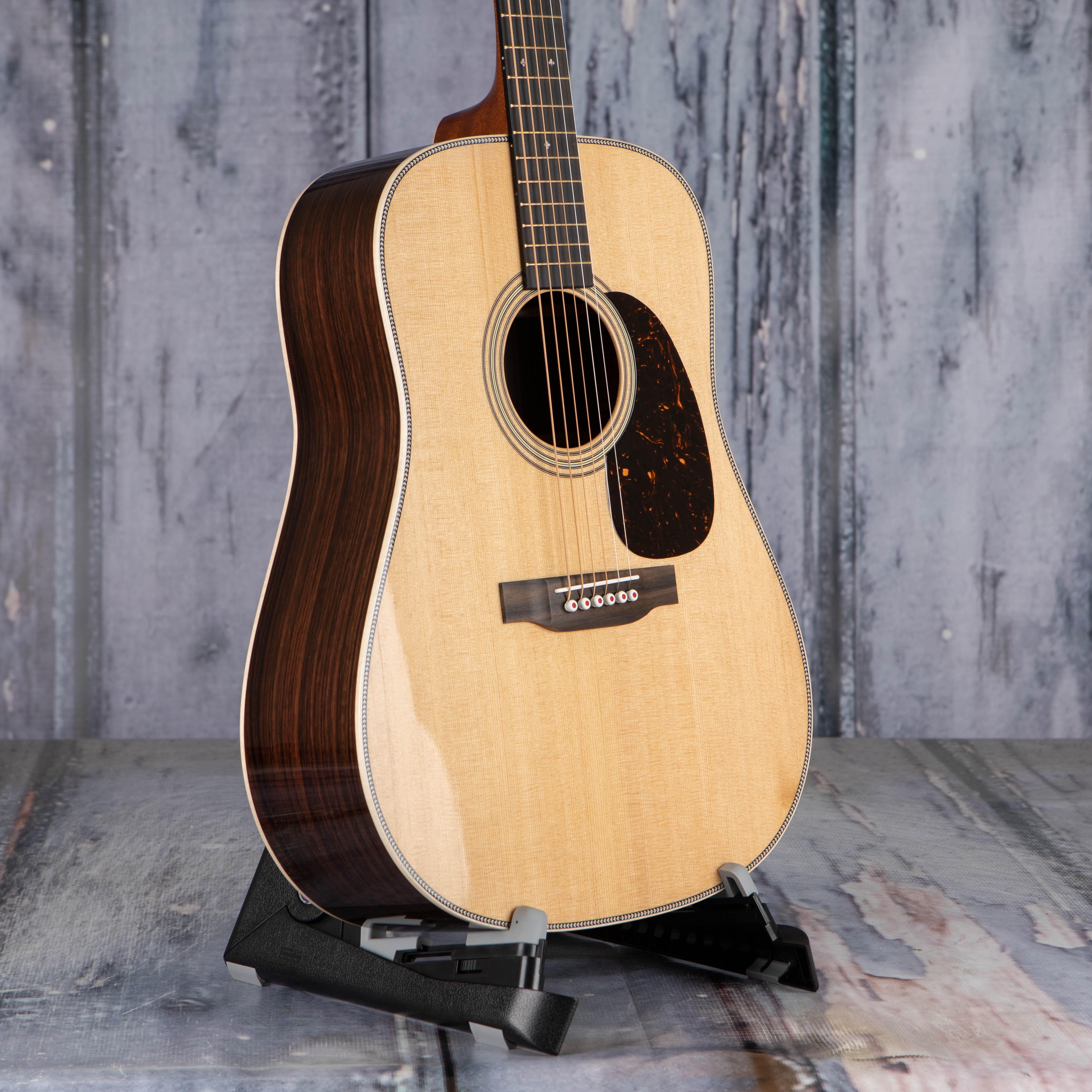 Martin D-28 Modern Deluxe Acoustic Guitar, Natural, angle