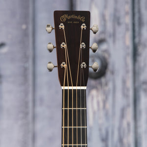 Martin D-28 Standard Acoustic Guitar, Natural, front headstock