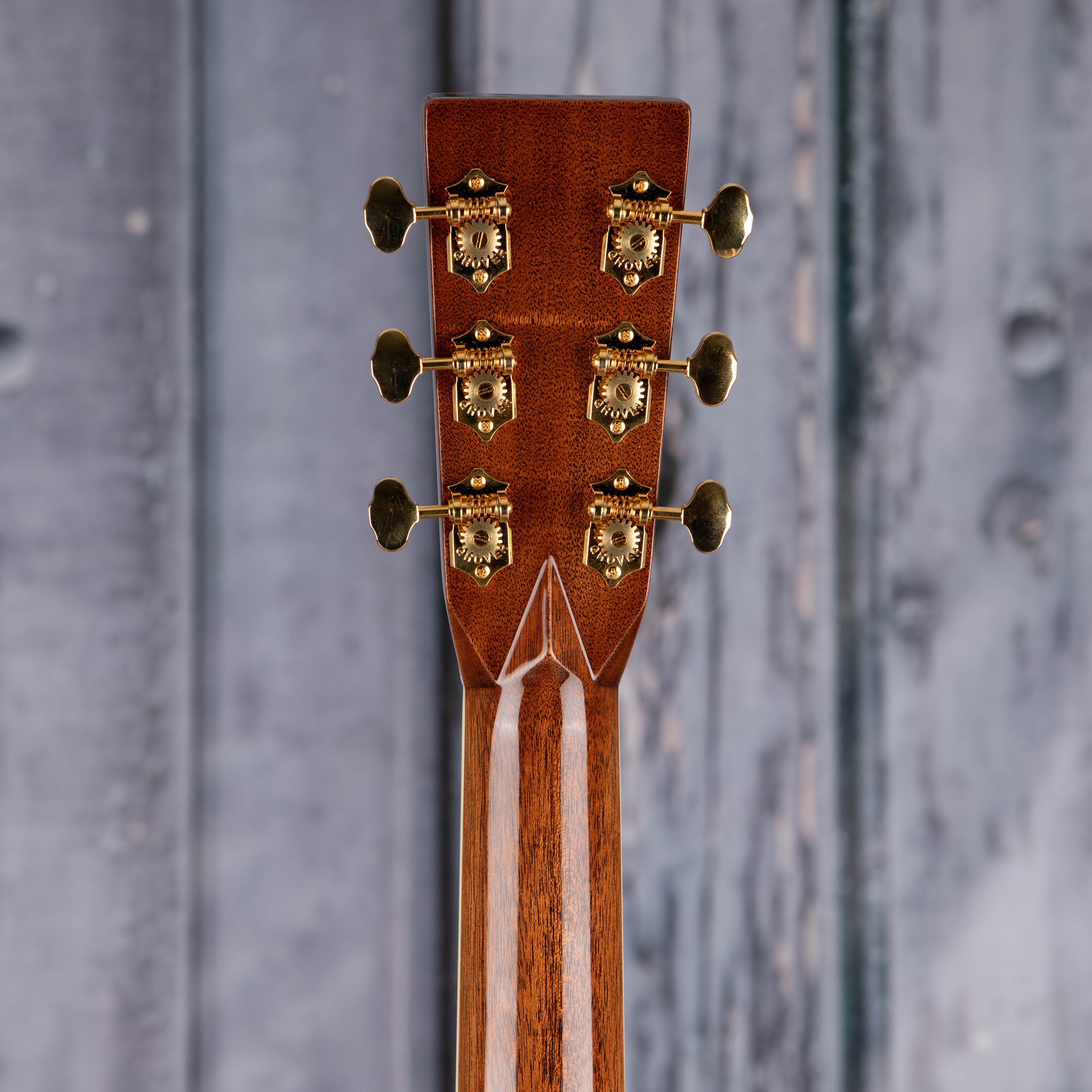 Martin D-42 Acoustic Guitar, Natural, back headstock