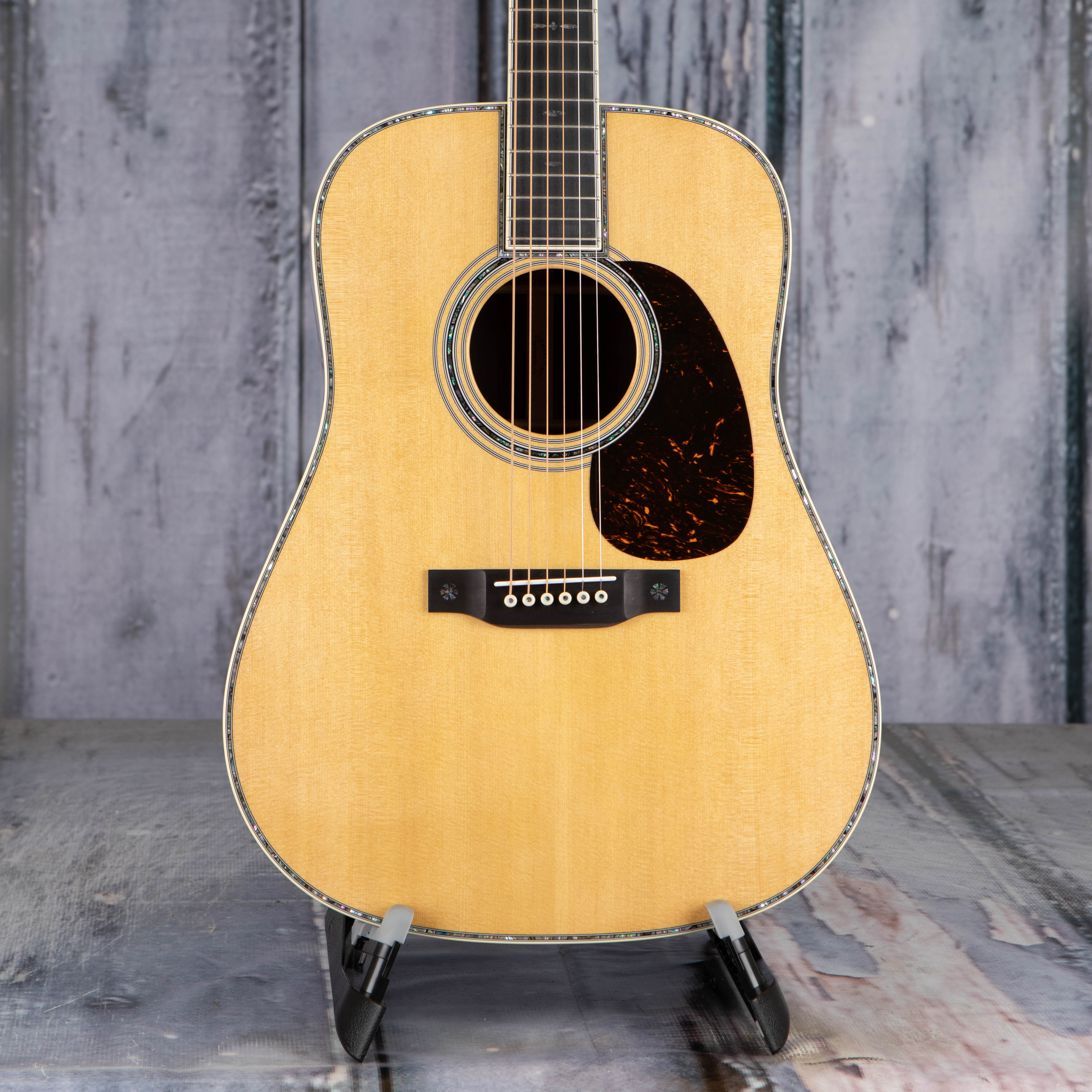 Martin D-42 Acoustic Guitar, Natural, front closeup