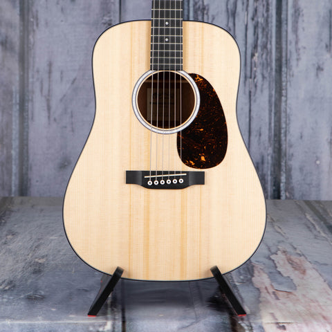 Martin D Jr-10 Acoustic Guitar, Natural Spruce, front closeup