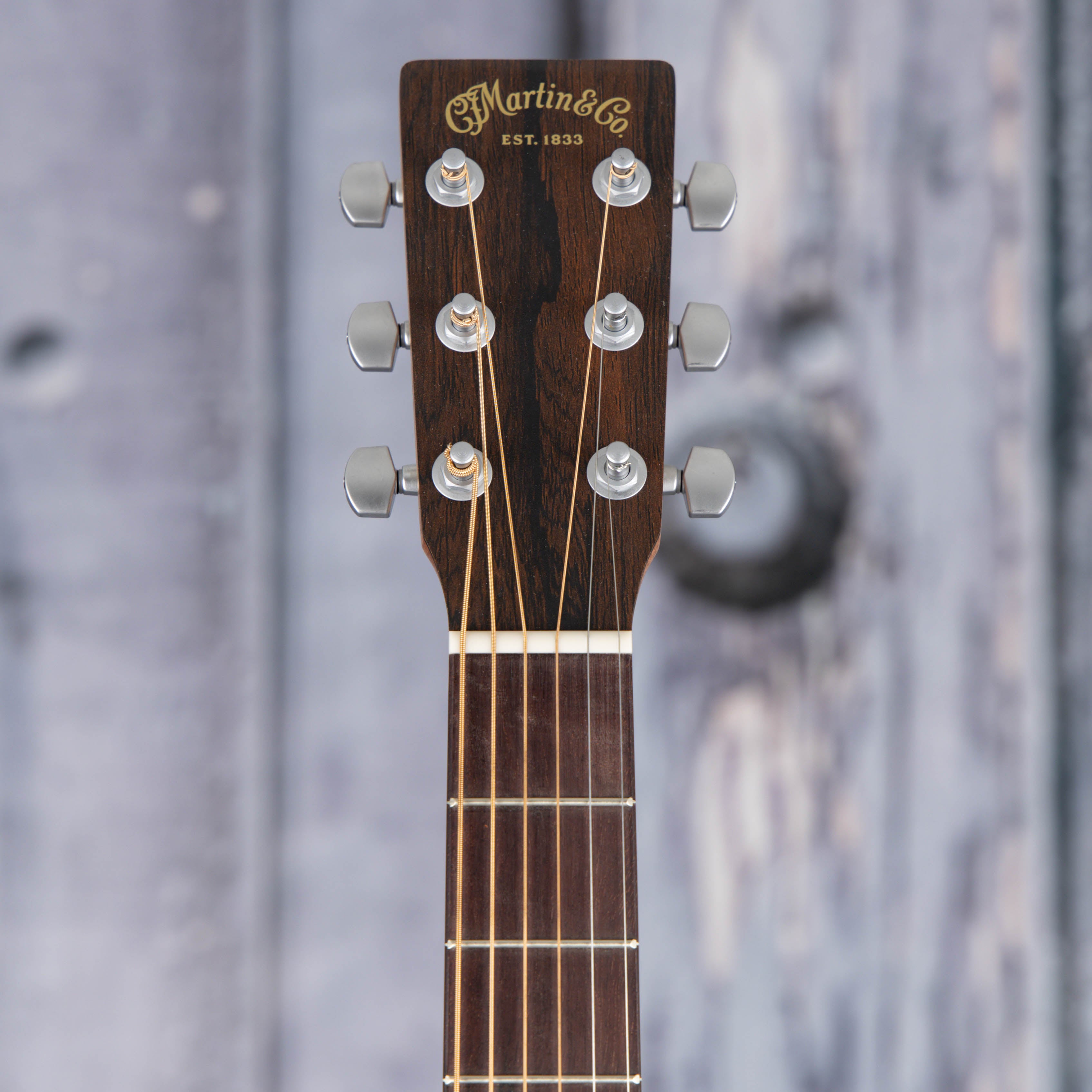 Martin D-X2E Brazilian Acoustic/Electric Guitar, Natural, front headstock
