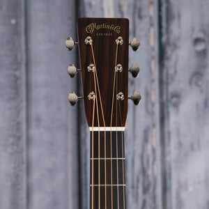 Martin OM-28 Acoustic Guitar, Natural, front headstock