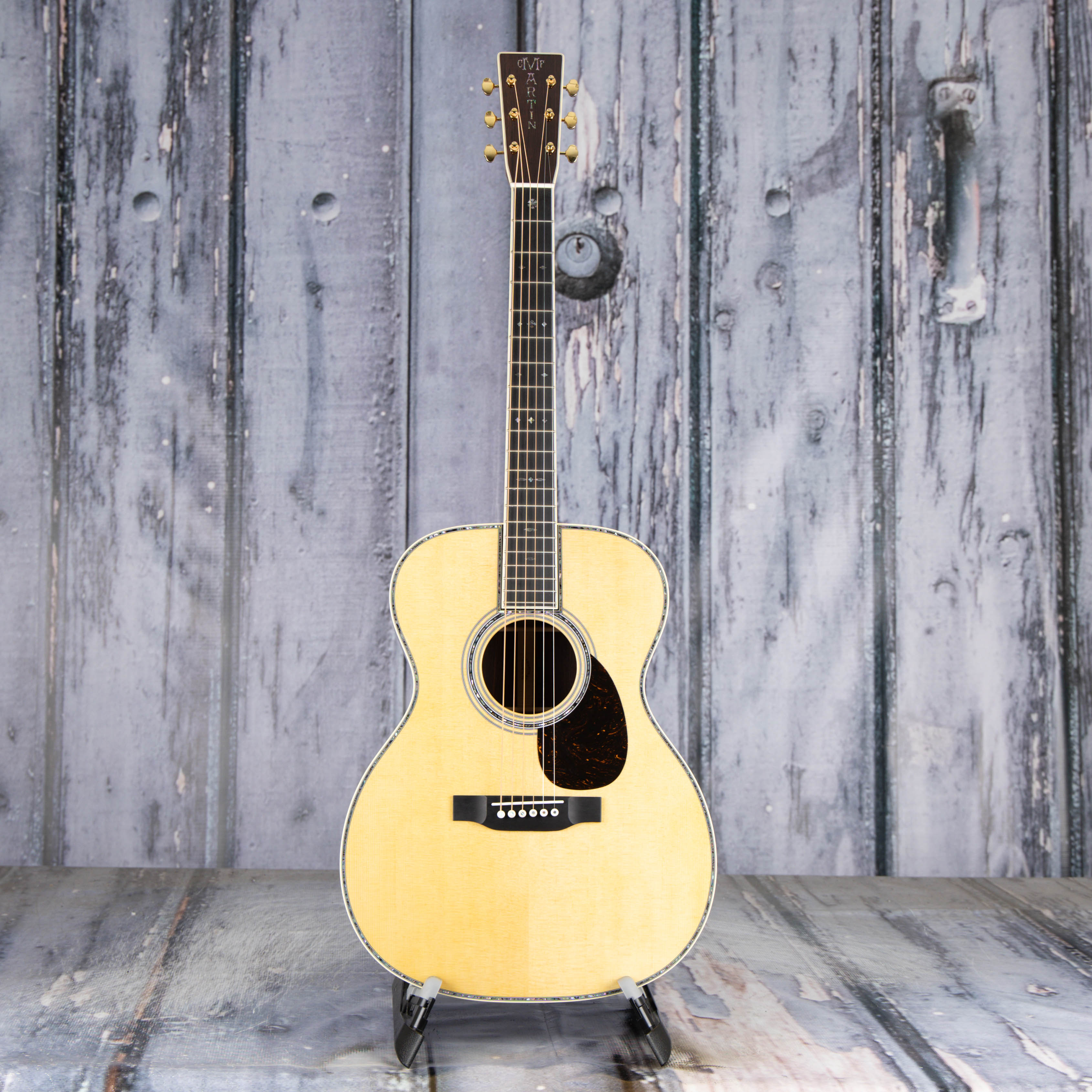 Martin OM-42 Acoustic Guitar, Natural, front