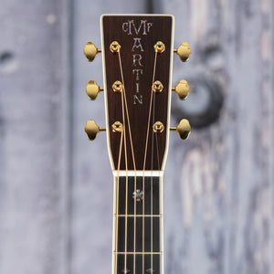 Martin OM-42 Acoustic Guitar, Natural, front headstock