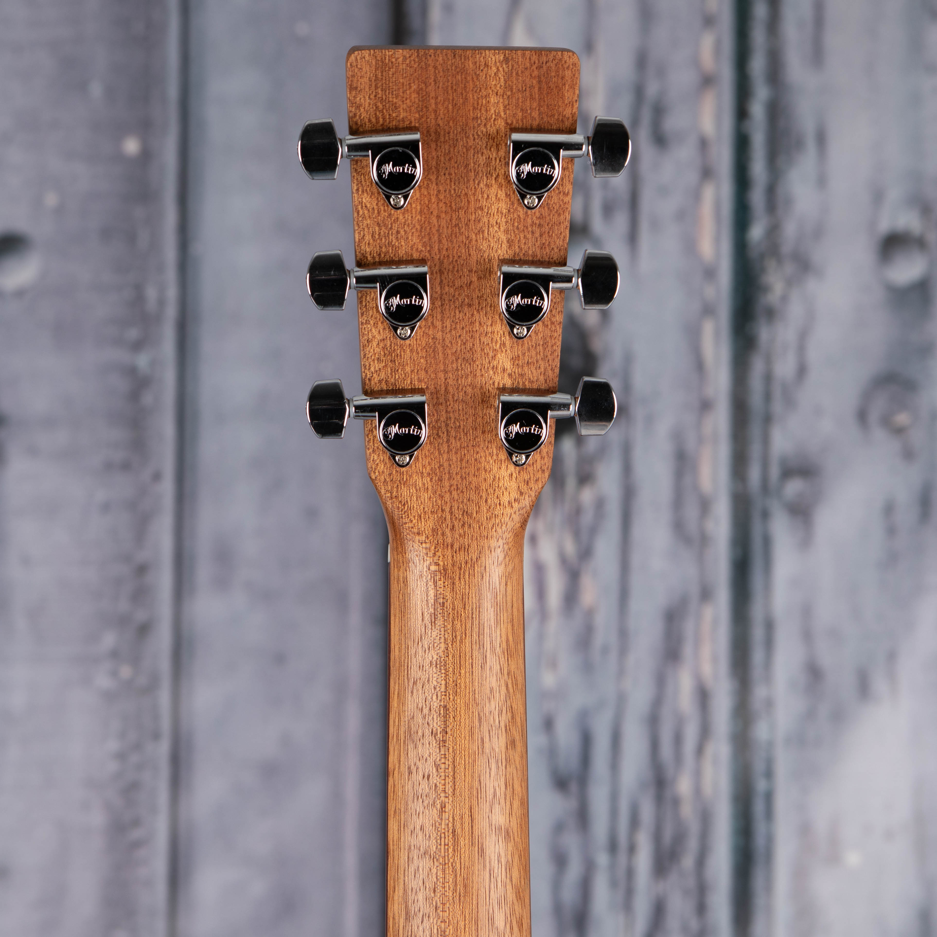 Martin OMC-10E Special Acoustic/Electric Guitar, Natural, back headstock