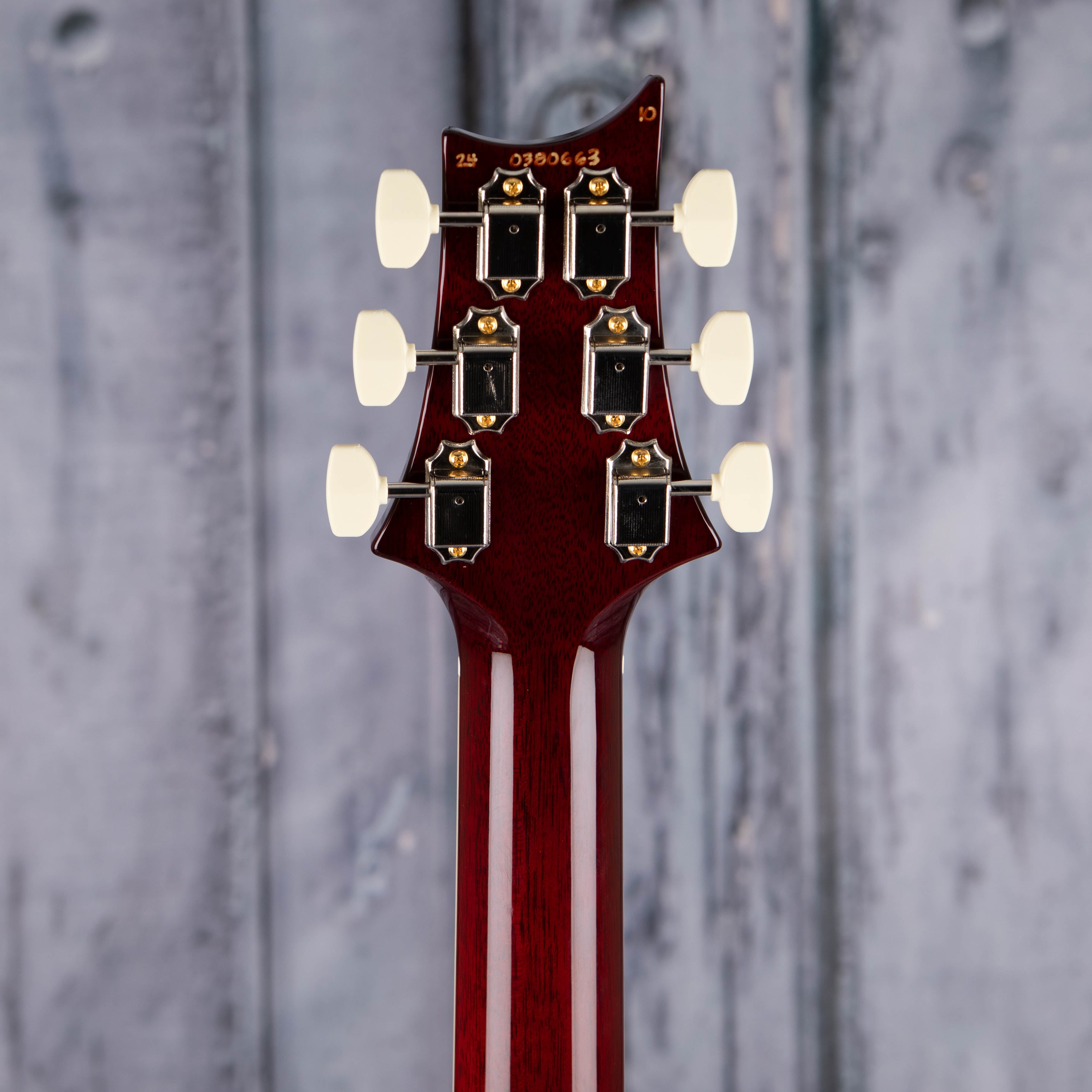 Paul Reed Smith McCarty 594 10-Top Electric Guitar, Dark Cherry Burst, back headstock