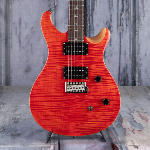 Paul Reed Smith SE CE 24 Electric Guitar, Blood Orange, front closeup