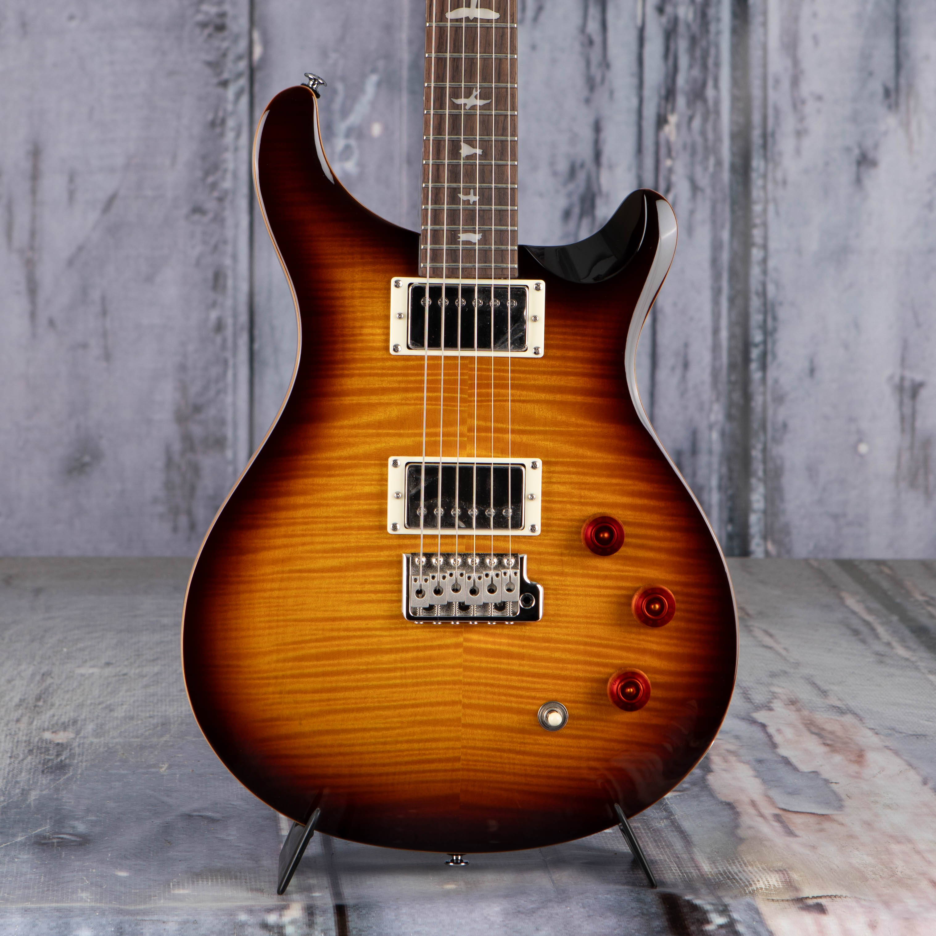 Paul Reed Smith SE DGT David Grissom Signature Electric Guitar, McCarty Tobacco Sunburst, front closeup