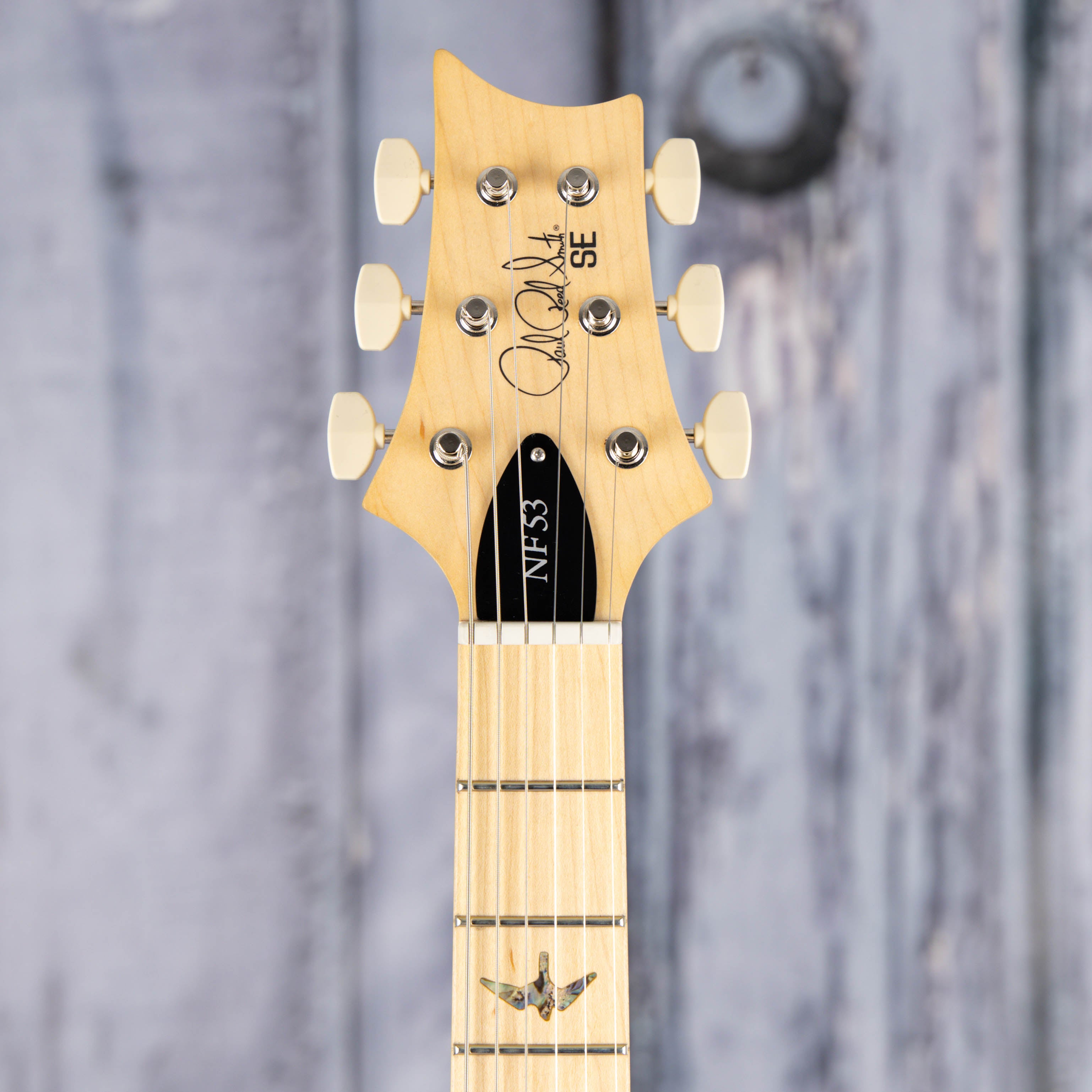 Paul Reed Smith SE NF 53 Electric Guitar, Pearl White, front headstock