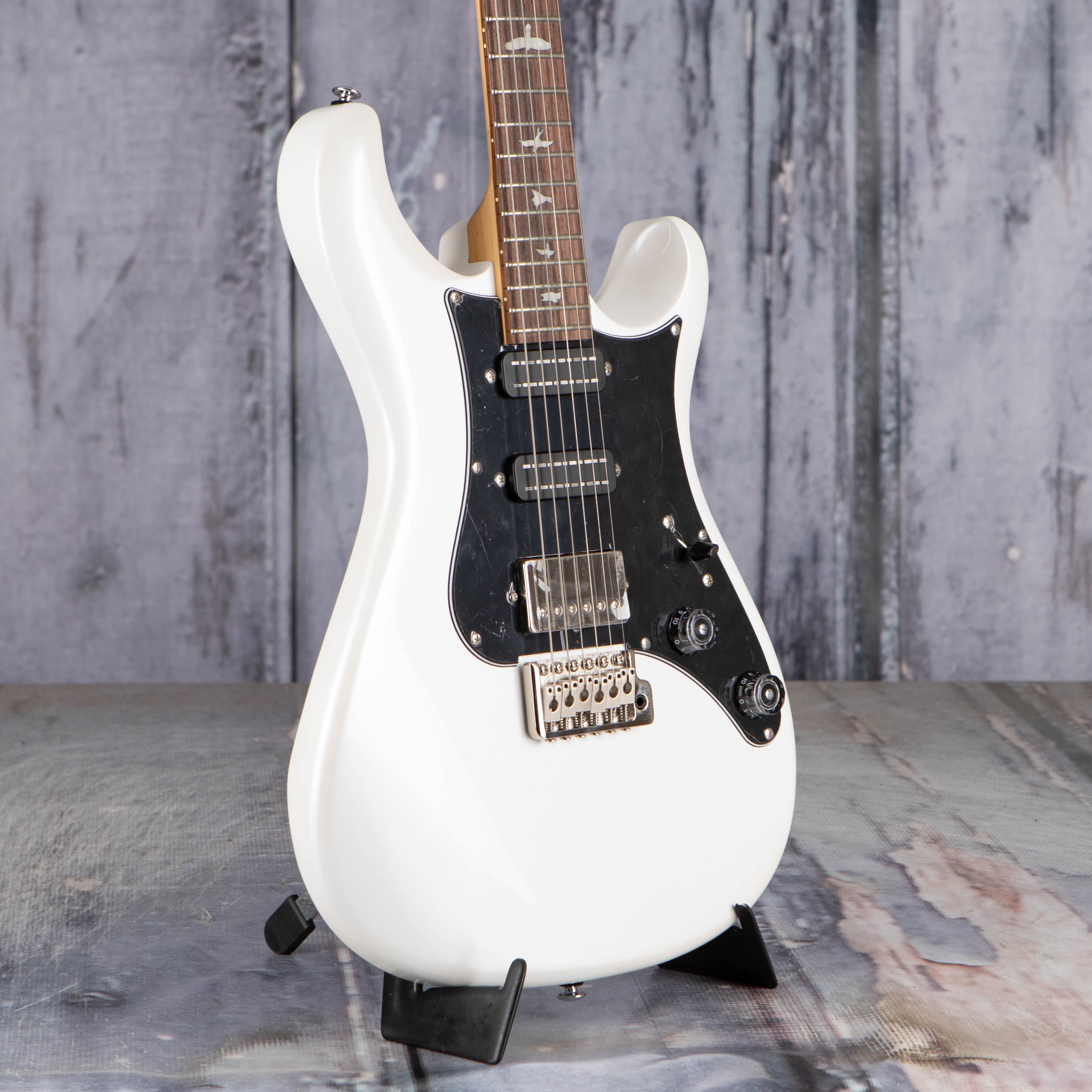 Paul Reed Smith SE Studio Standard Electric Guitar, Pearl White, angle