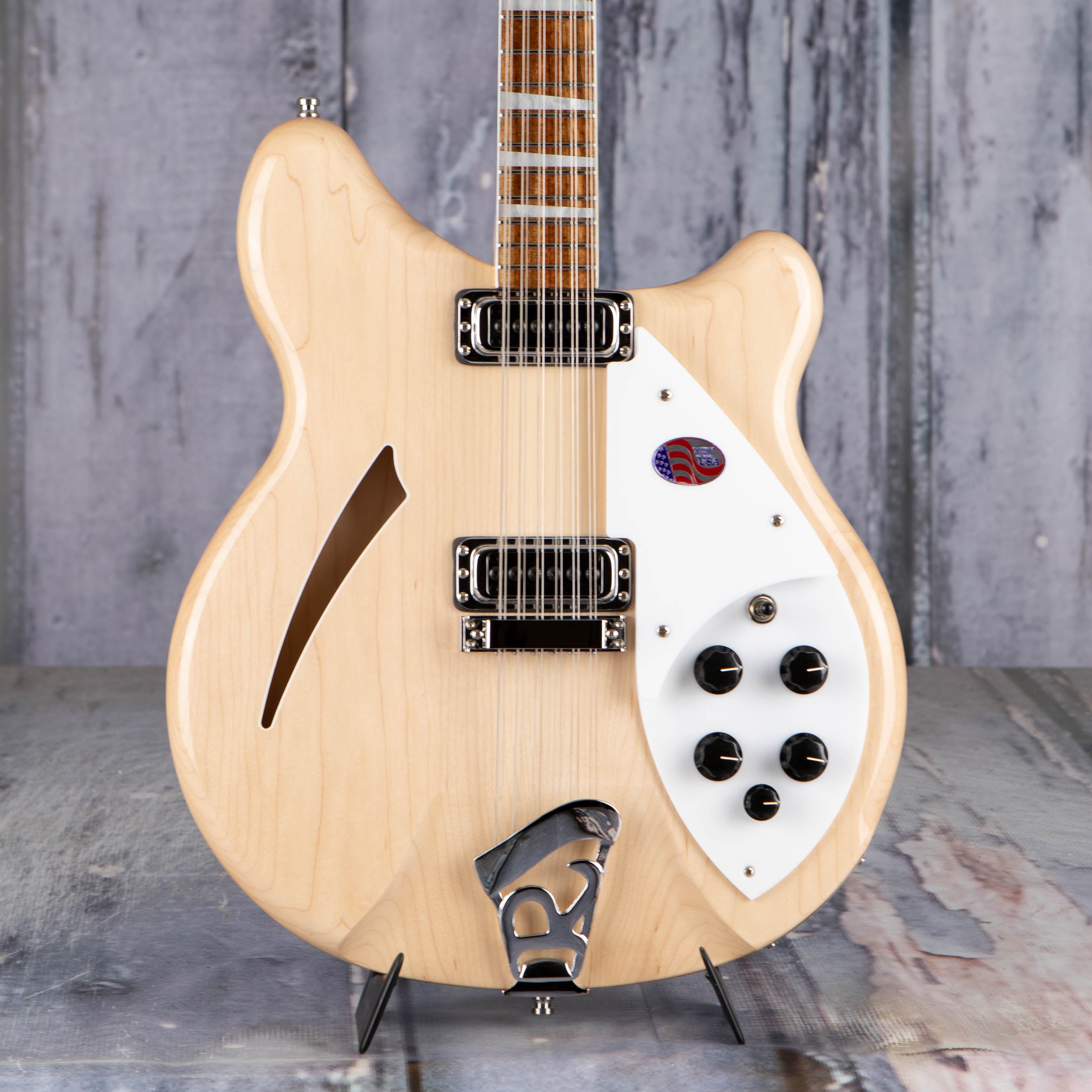Rickenbacker 360/12 12-String Semi-Hollowbody Guitar, MapleGlo, front closeup