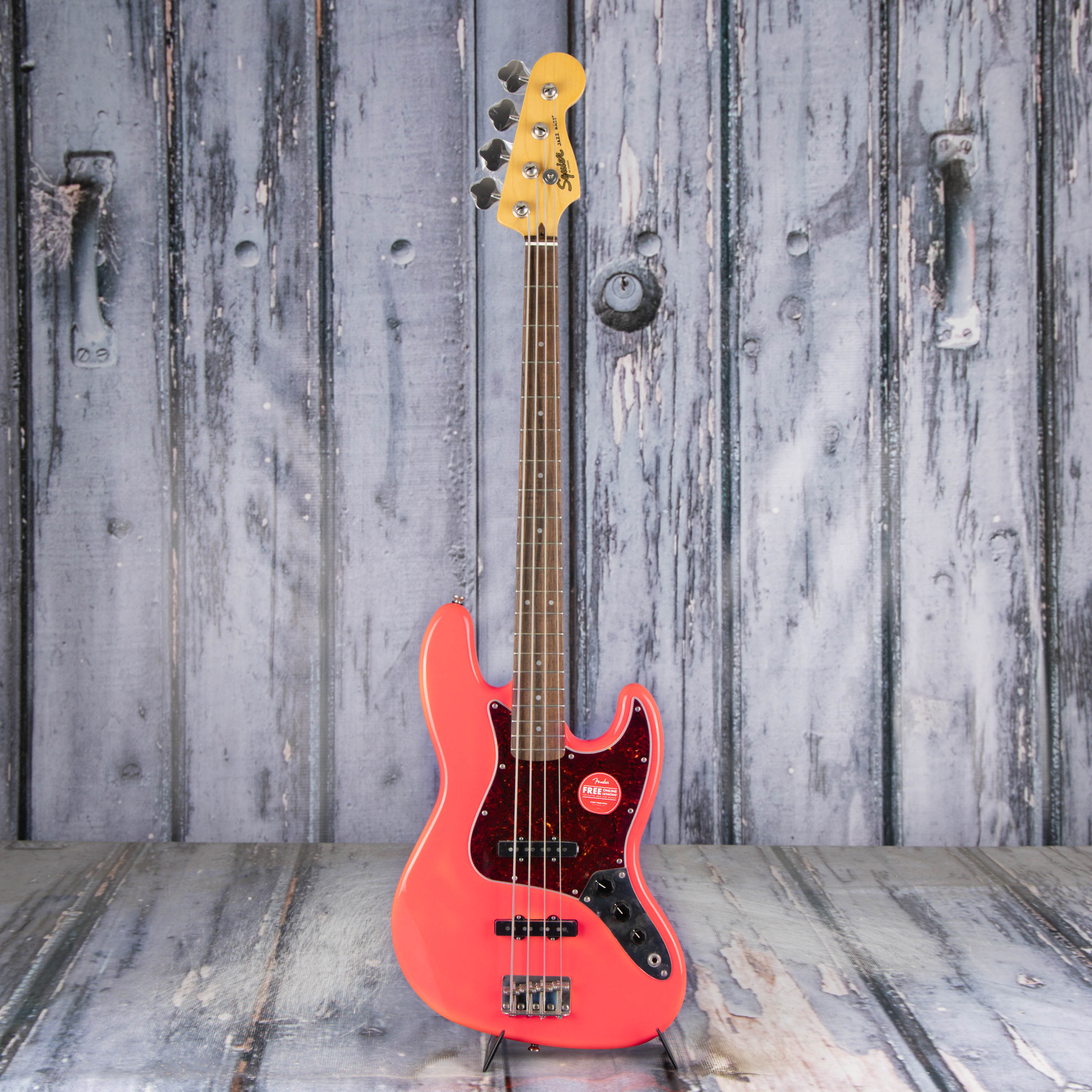 Squier Classic Vibe '60s Jazz Bass Guitar, Tahitian Coral, front