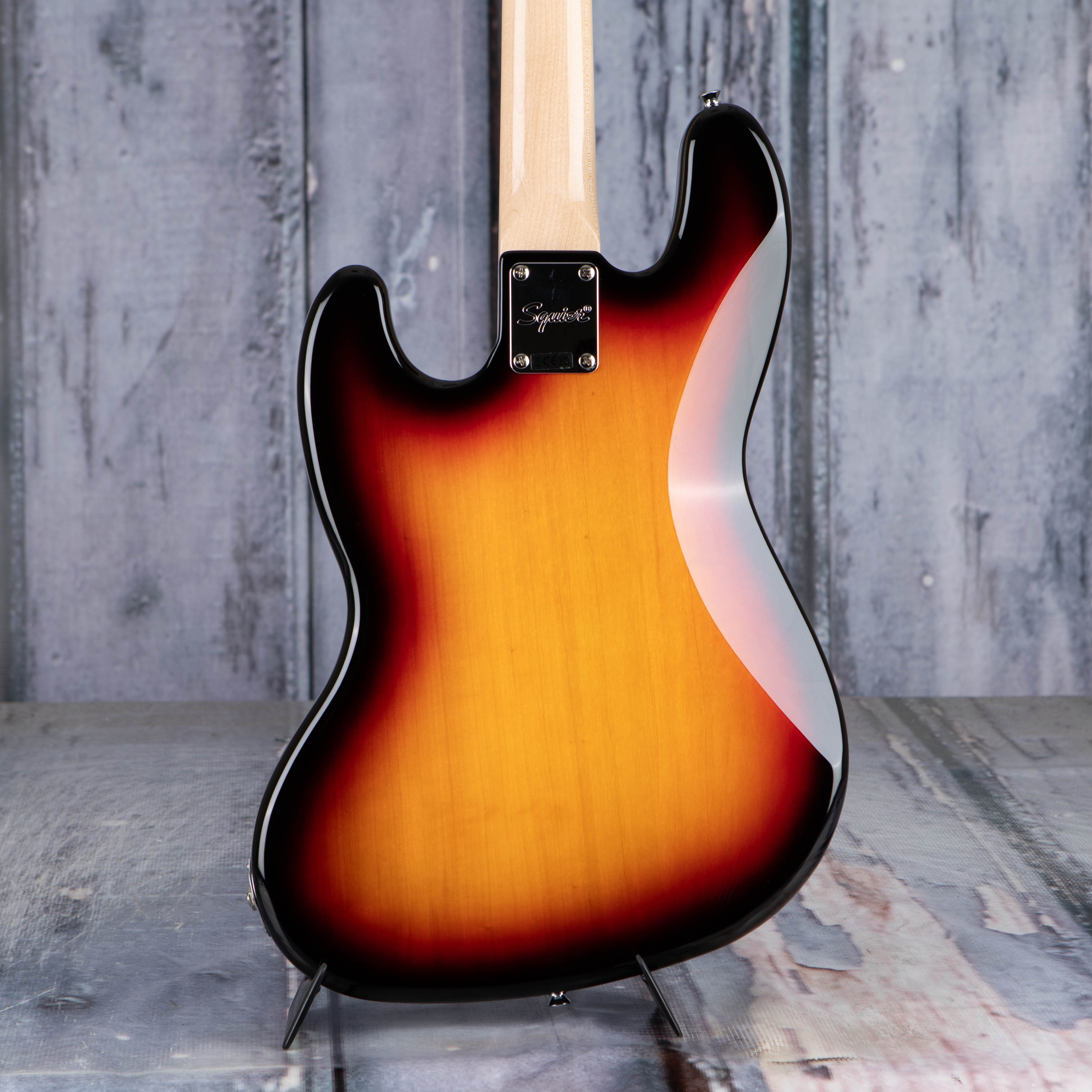 Squier Paranormal Jazz Bass '54 Bass Guitar, 3-Color Sunburst, back closeup
