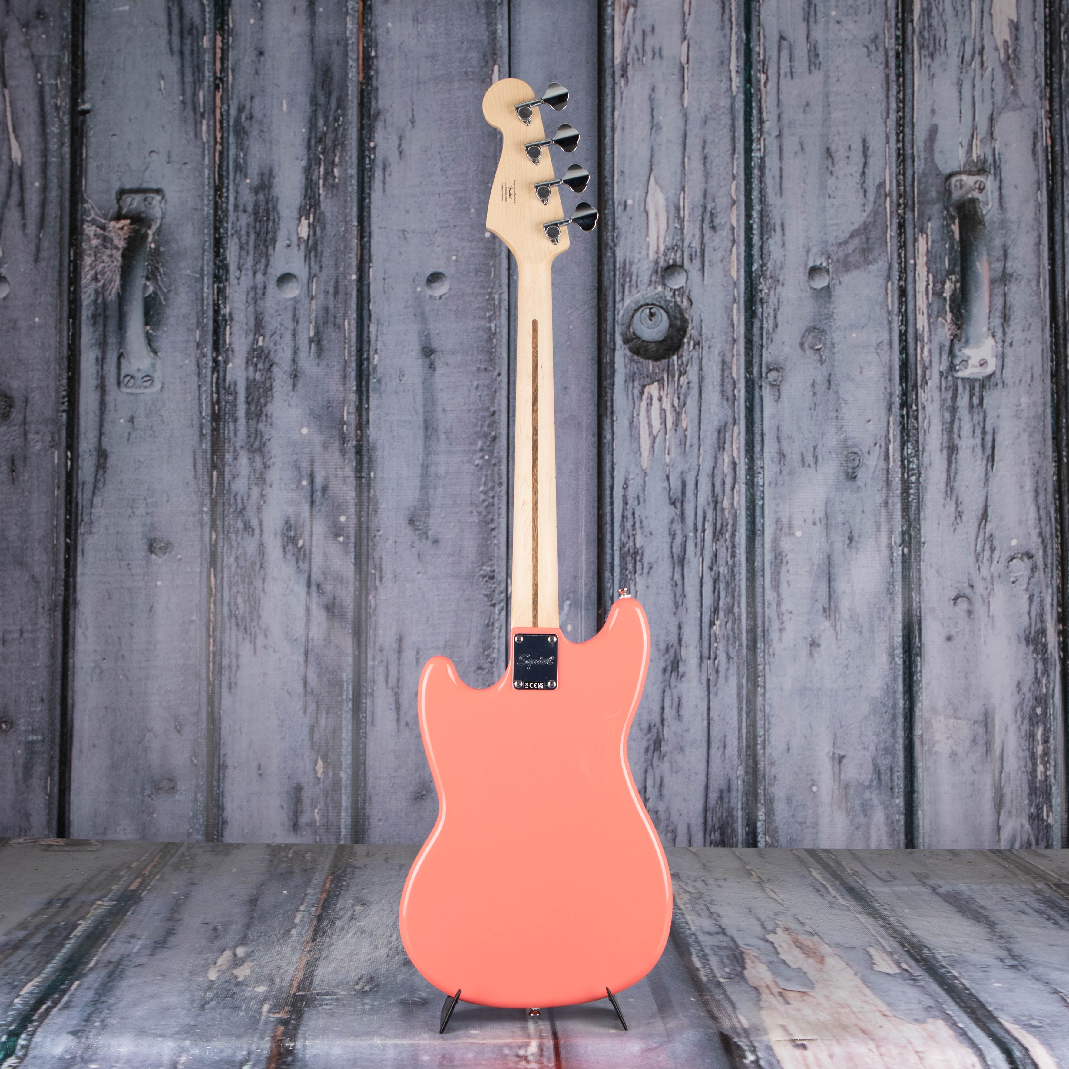 Squier Sonic Bronco Electric Bass Guitar, Tahitian Coral, back