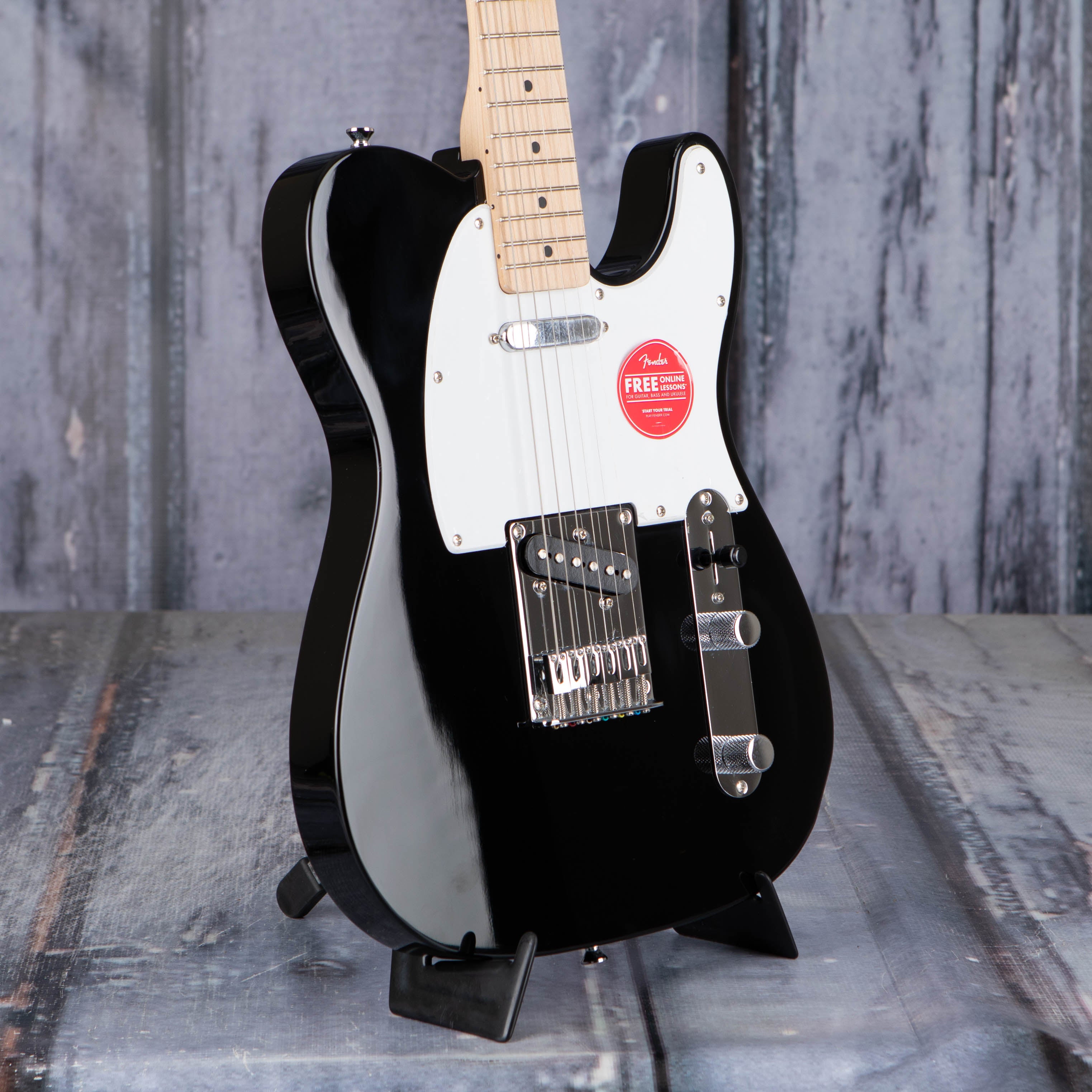 Squier Sonic Telecaster Electric Guitar, Black, angle