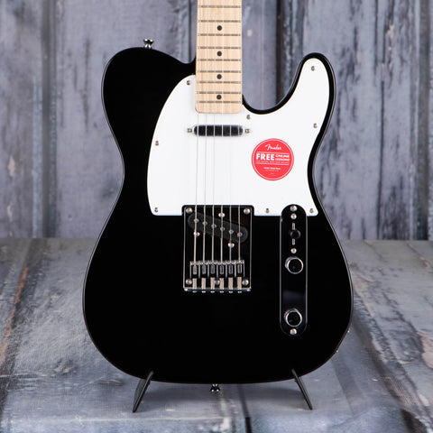 Squier Sonic Telecaster Electric Guitar, Black, front closeup