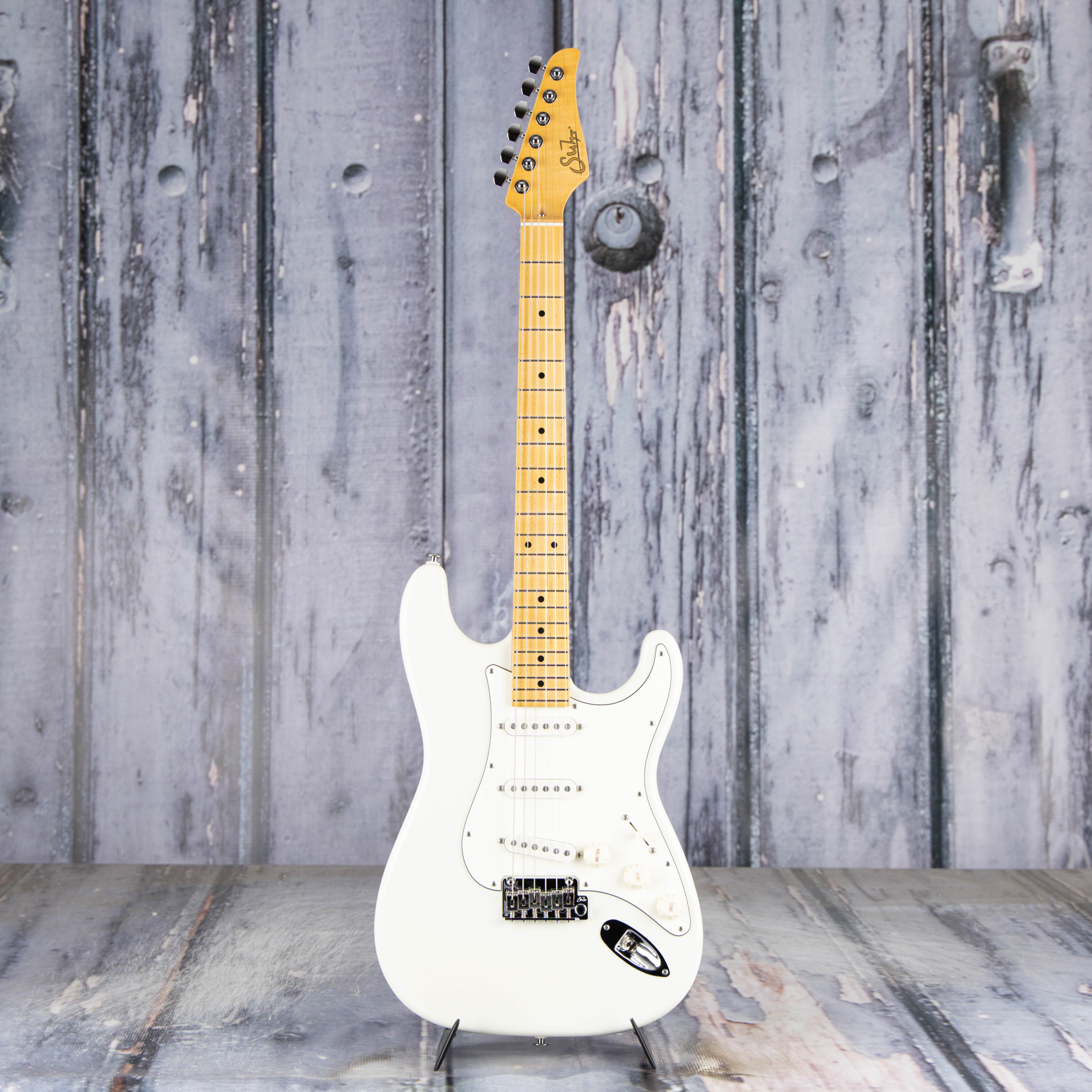 Suhr Classic S Electric Guitar, SSS, Maple Fingerboard, Olympic White, front