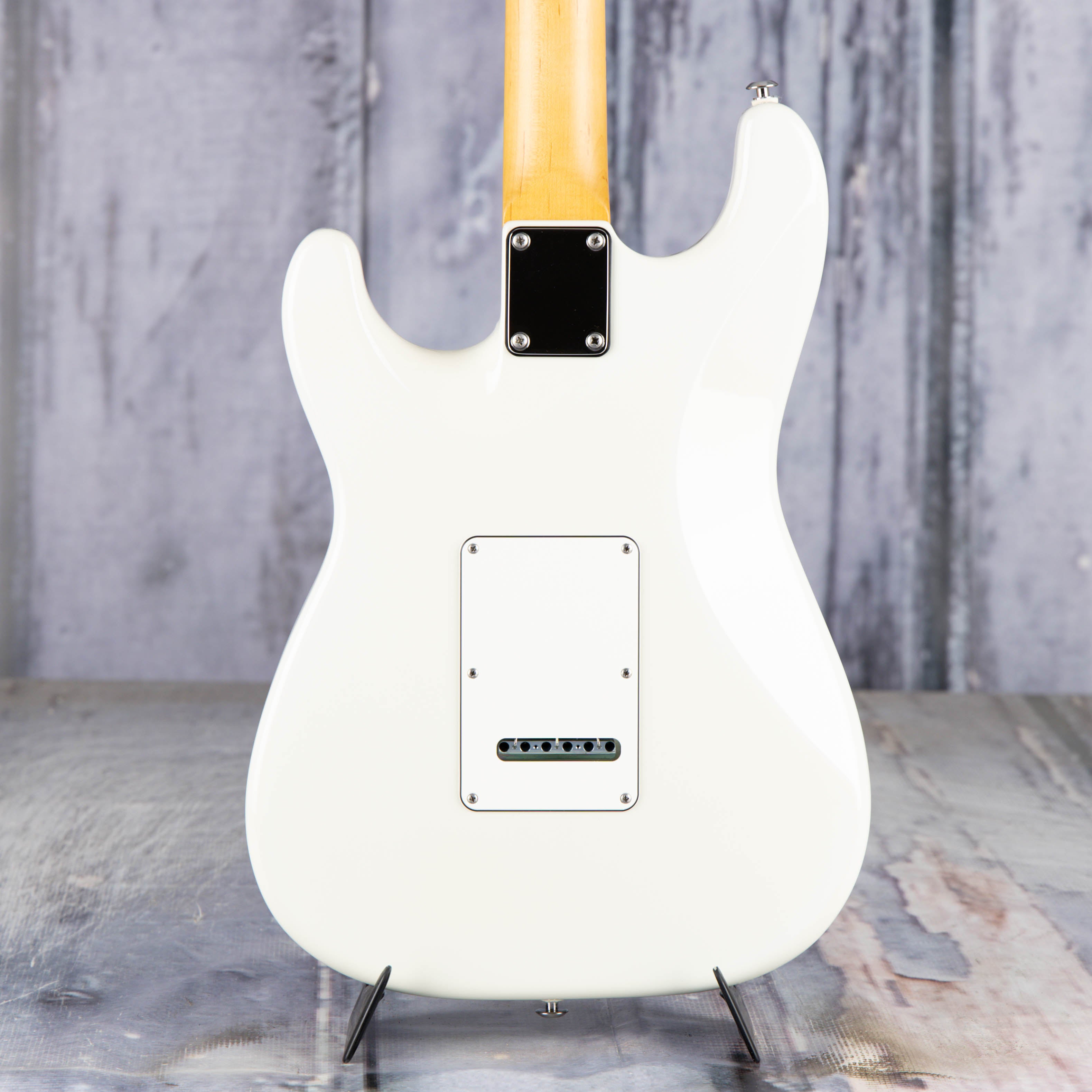 Suhr Classic S Electric Guitar, SSS, Maple Fingerboard, Olympic White, back closeup